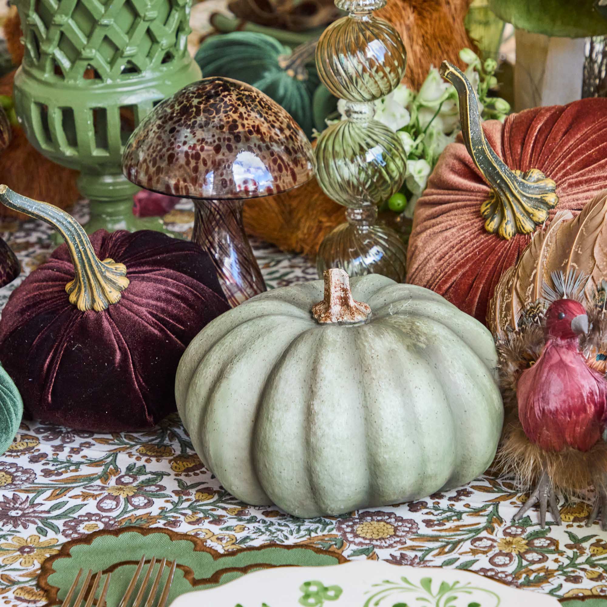 Sage Green Pumpkins (Set of 4)