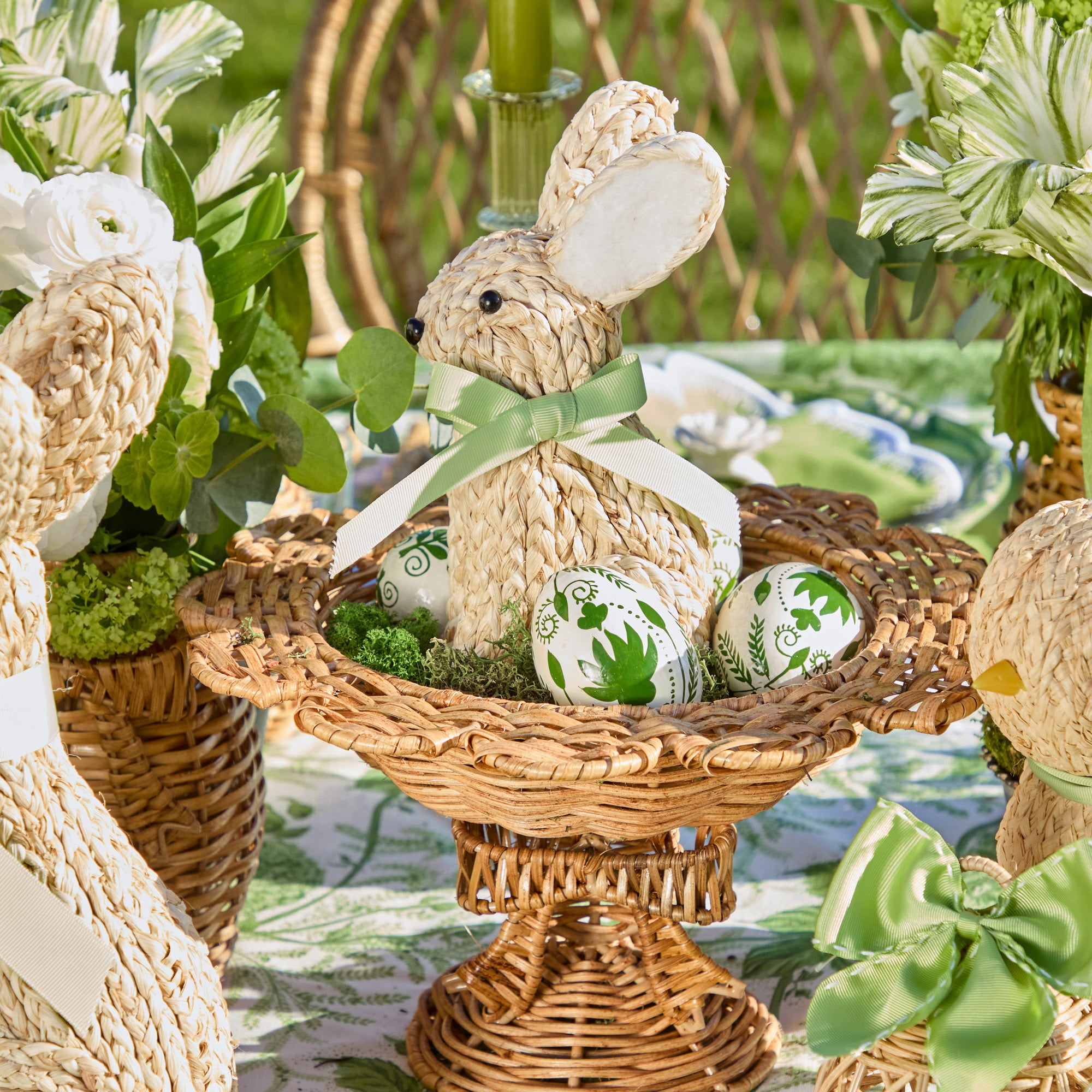 Small Luciana Bow Rattan Scalloped Bowl