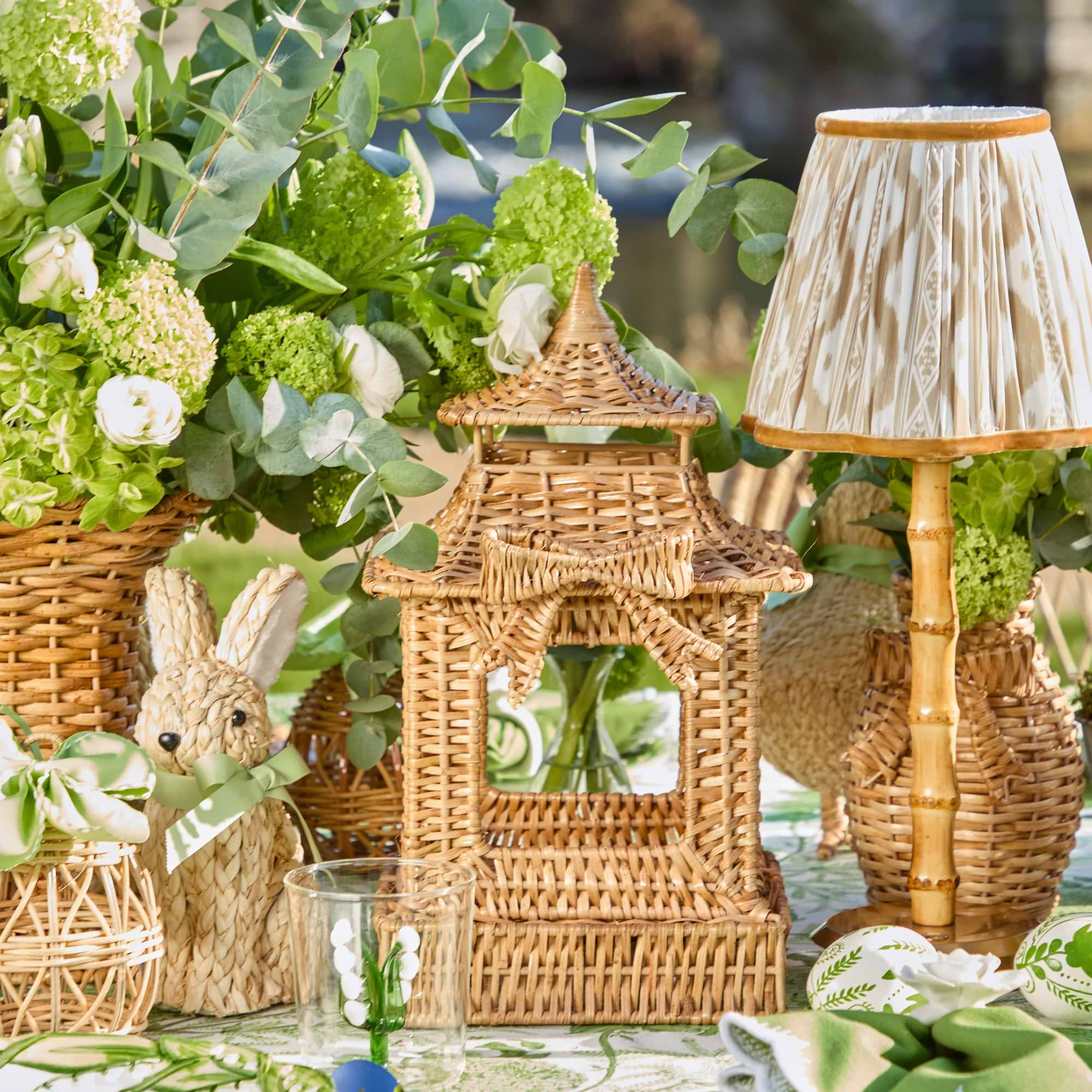 Bow Rattan Pagoda Lantern