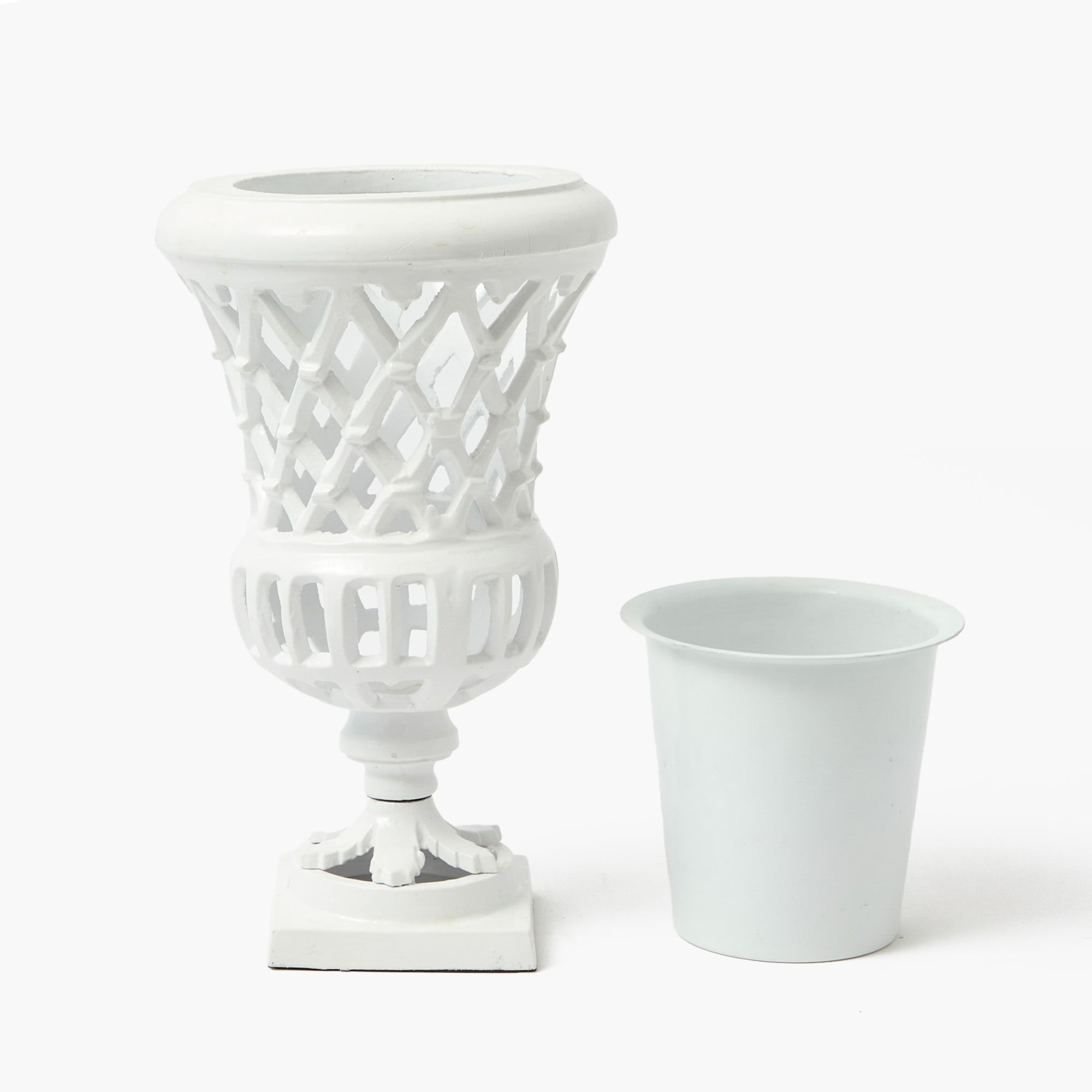Small Adelaide White Lattice Urn Vase