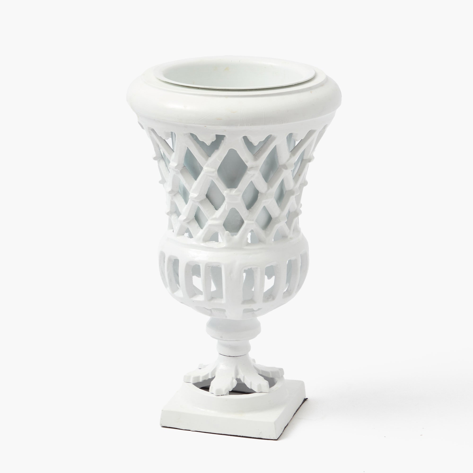 Small Adelaide White Lattice Urn Vase