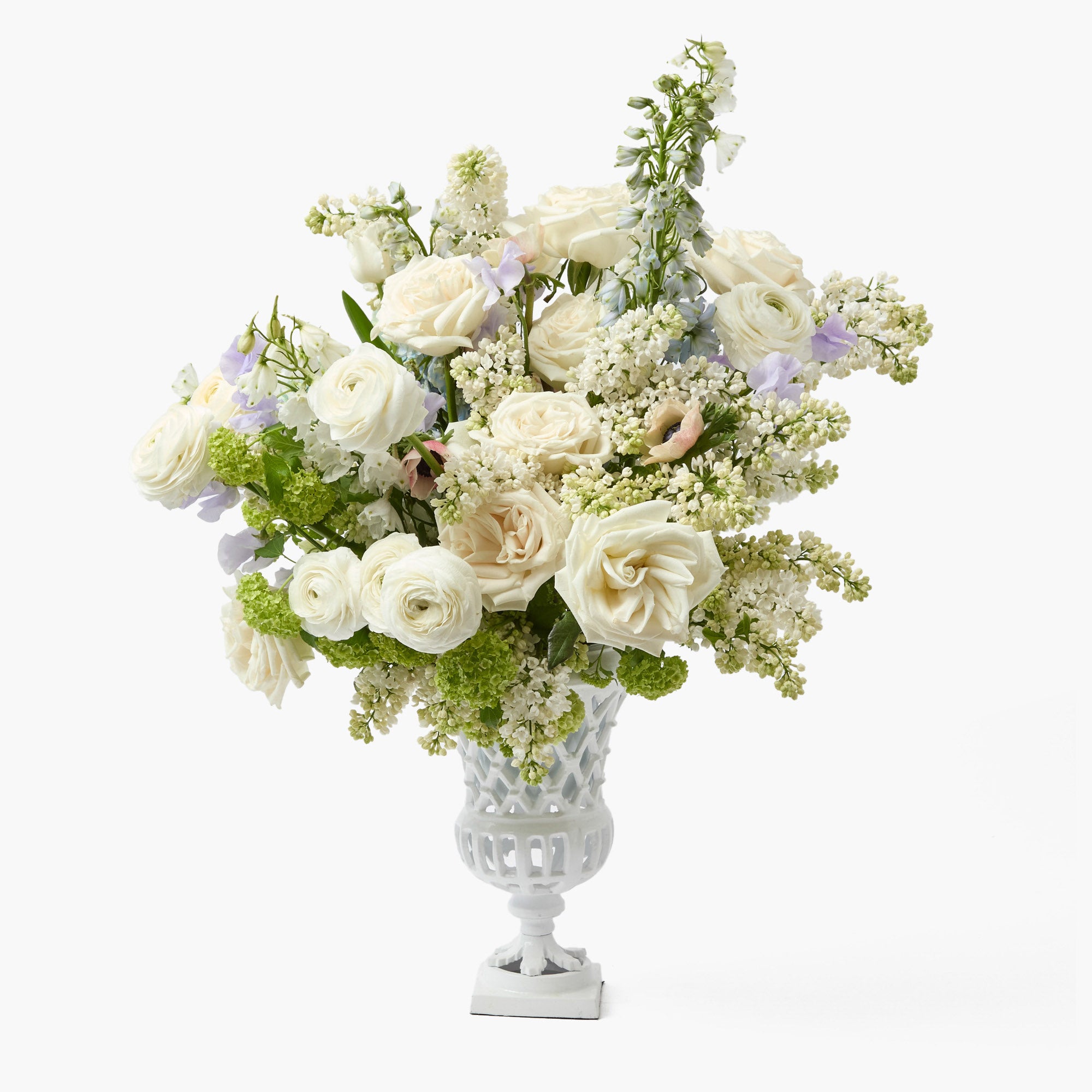 Small Adelaide White Lattice Urn Vase