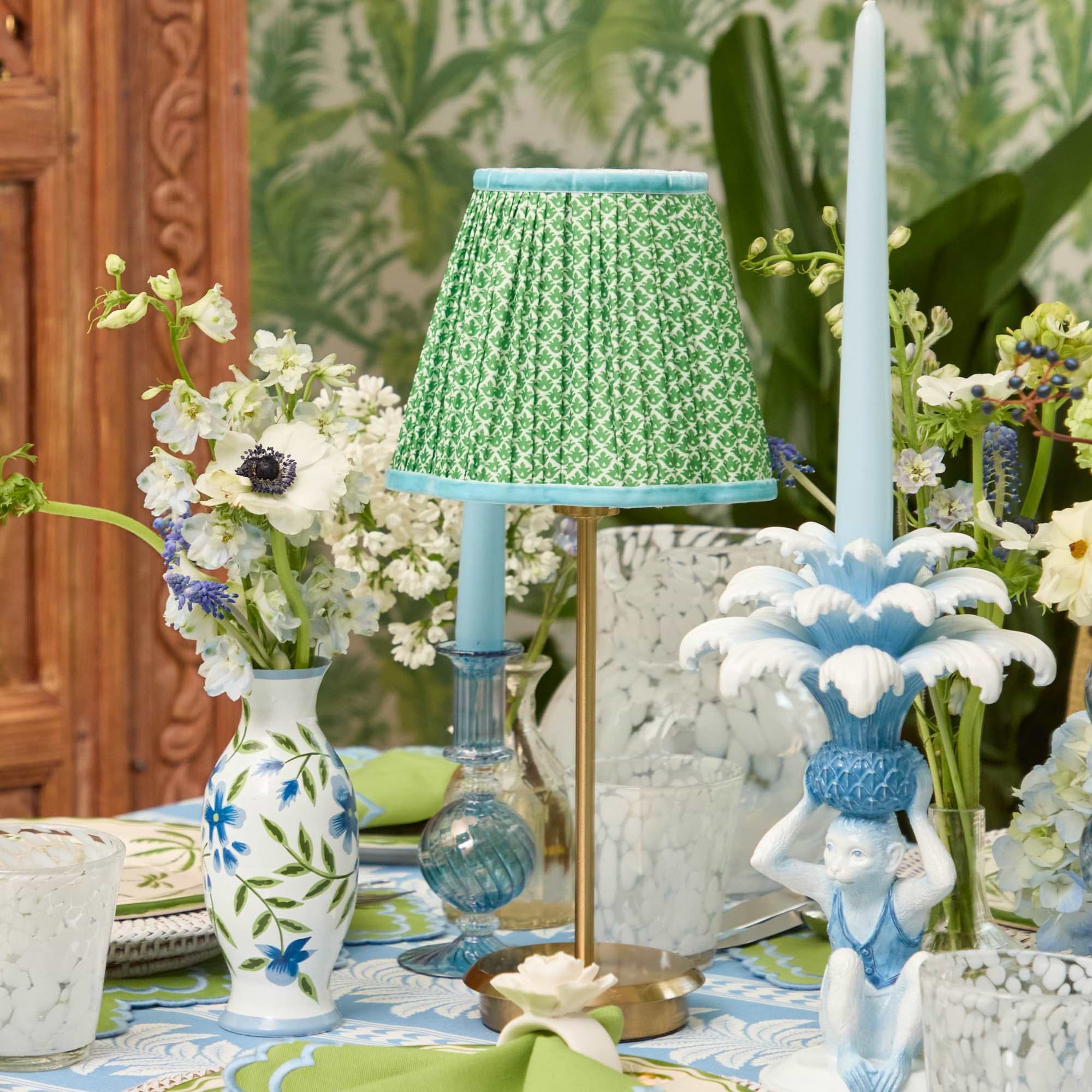 Green & Blue Lotus Lampshade (18cm)