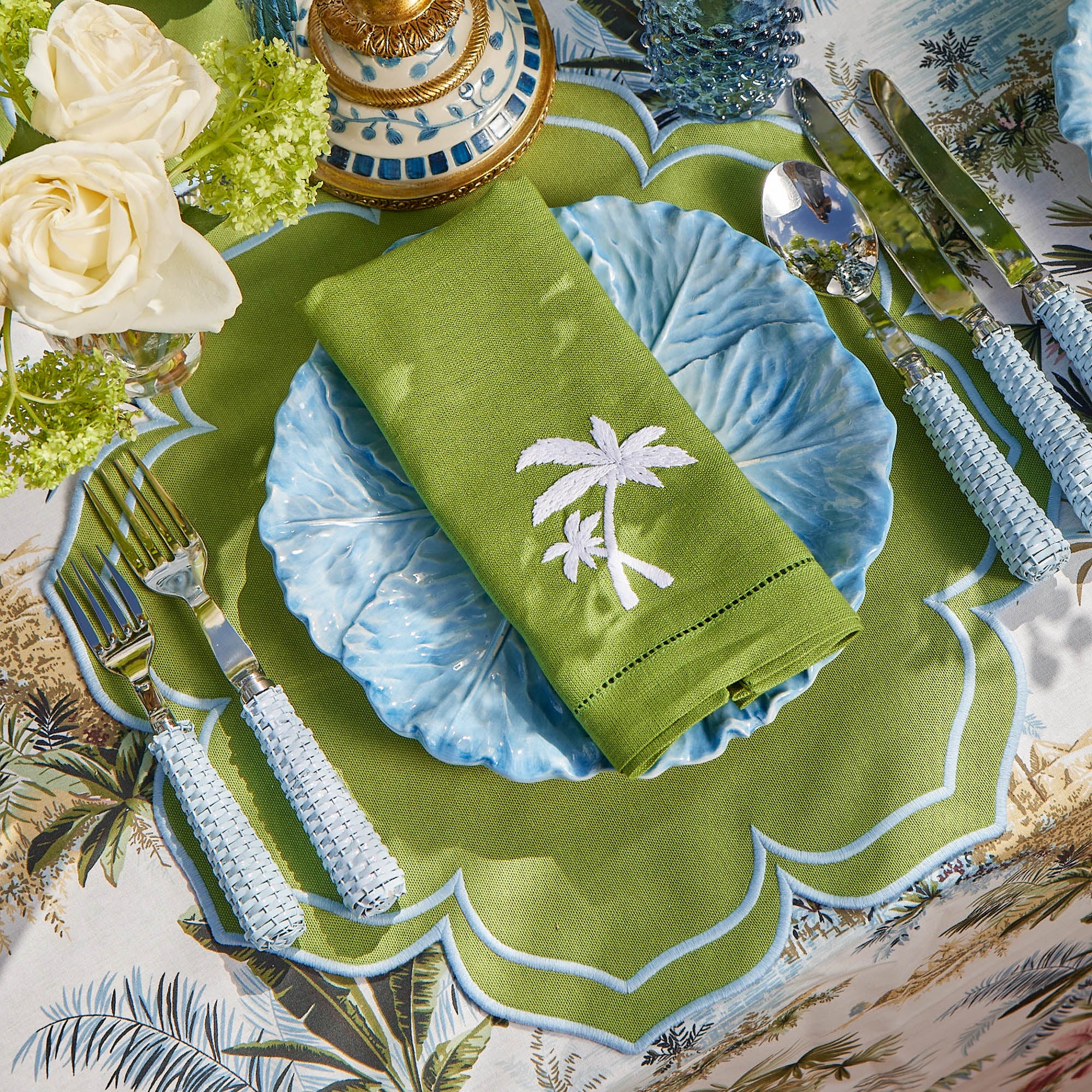 Green Fleur Placemats (Set of 4)