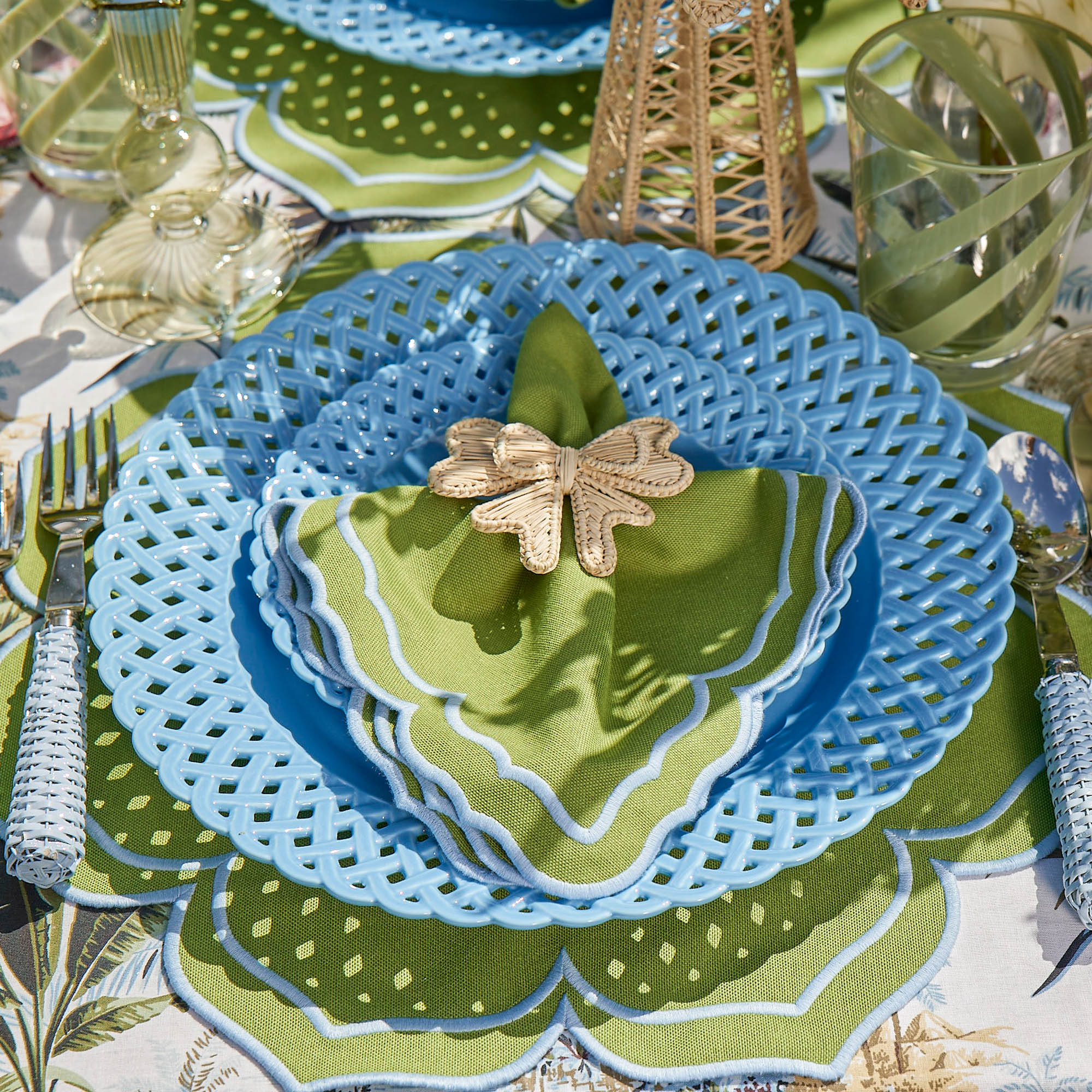 Green Fleur Placemats (Set of 4)