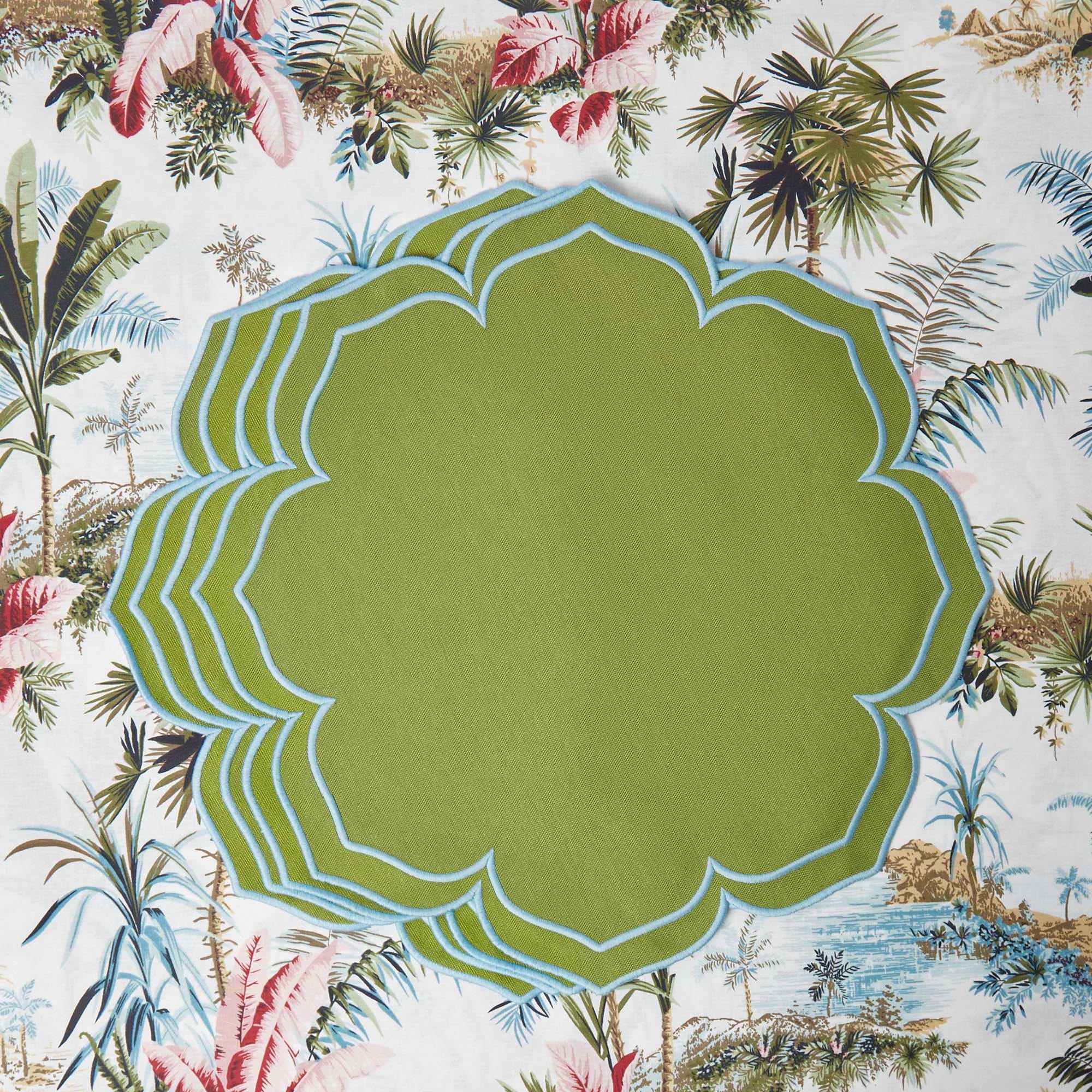 Green Fleur Placemats (Set of 4)