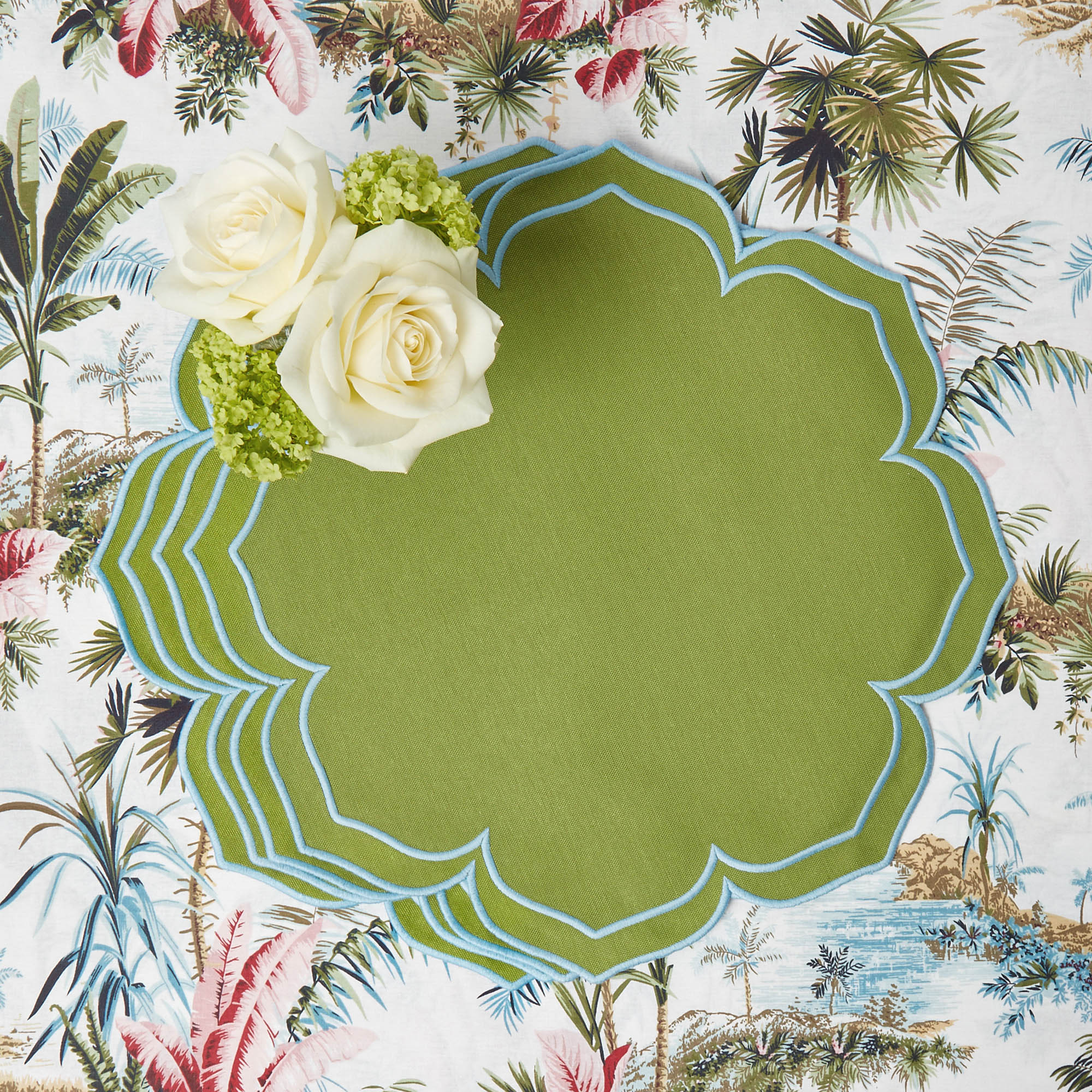 Green Fleur Placemats (Set of 4)
