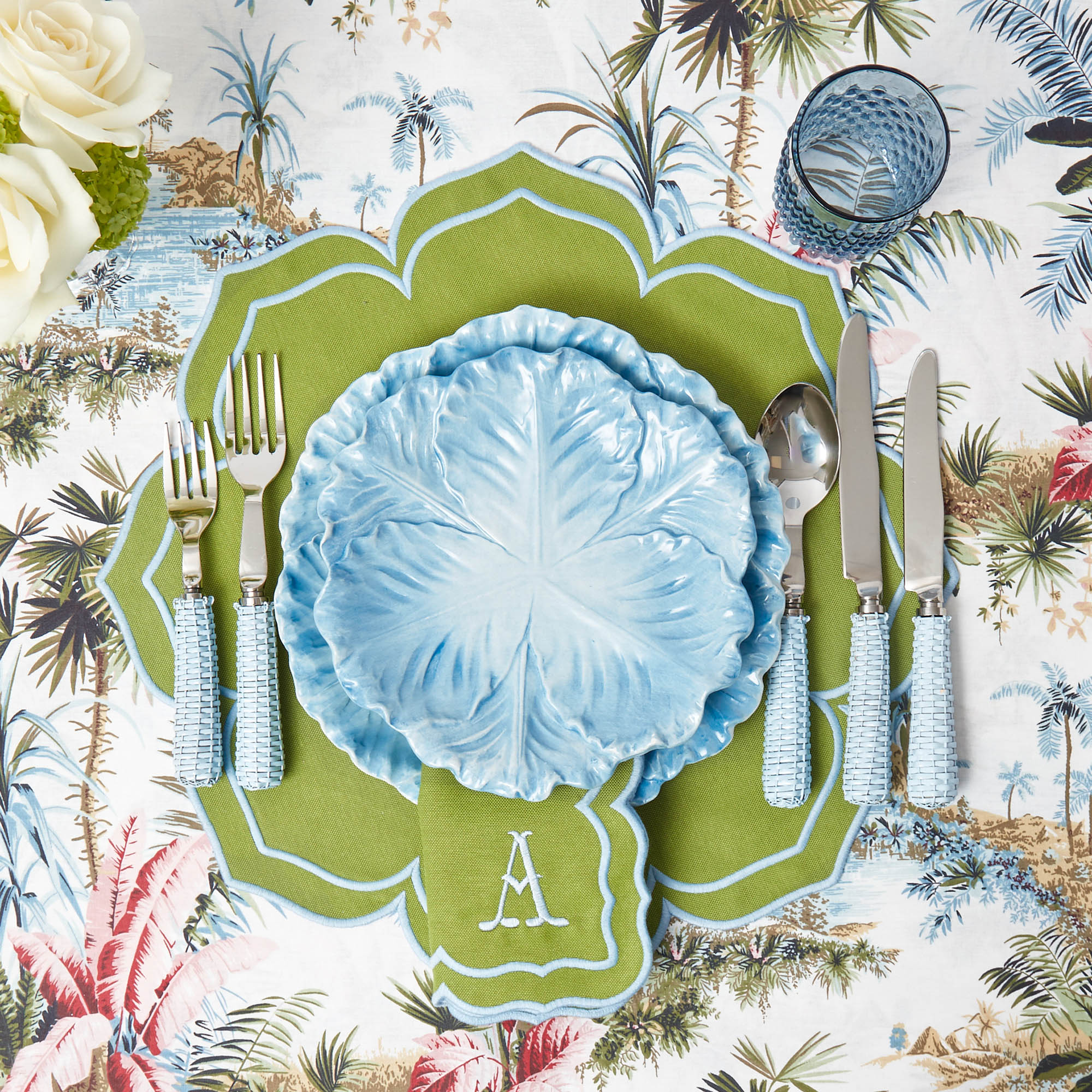 Green Fleur Placemats (Set of 4)
