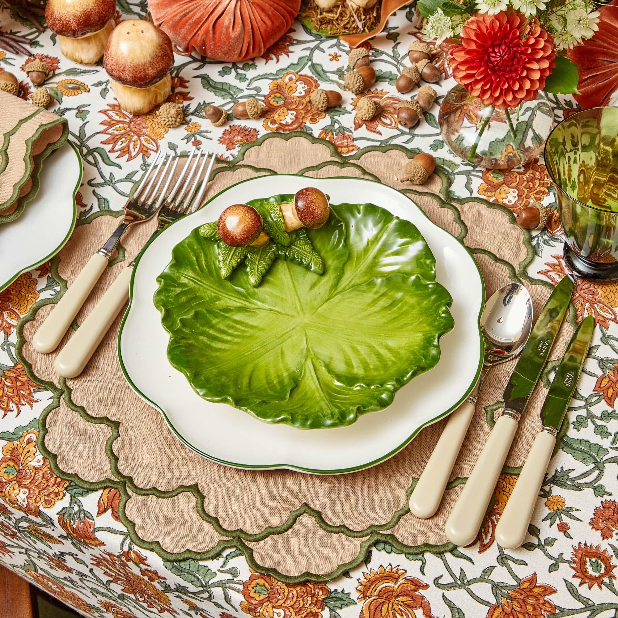 Sand & Green Lily Placemats (Set of 4)