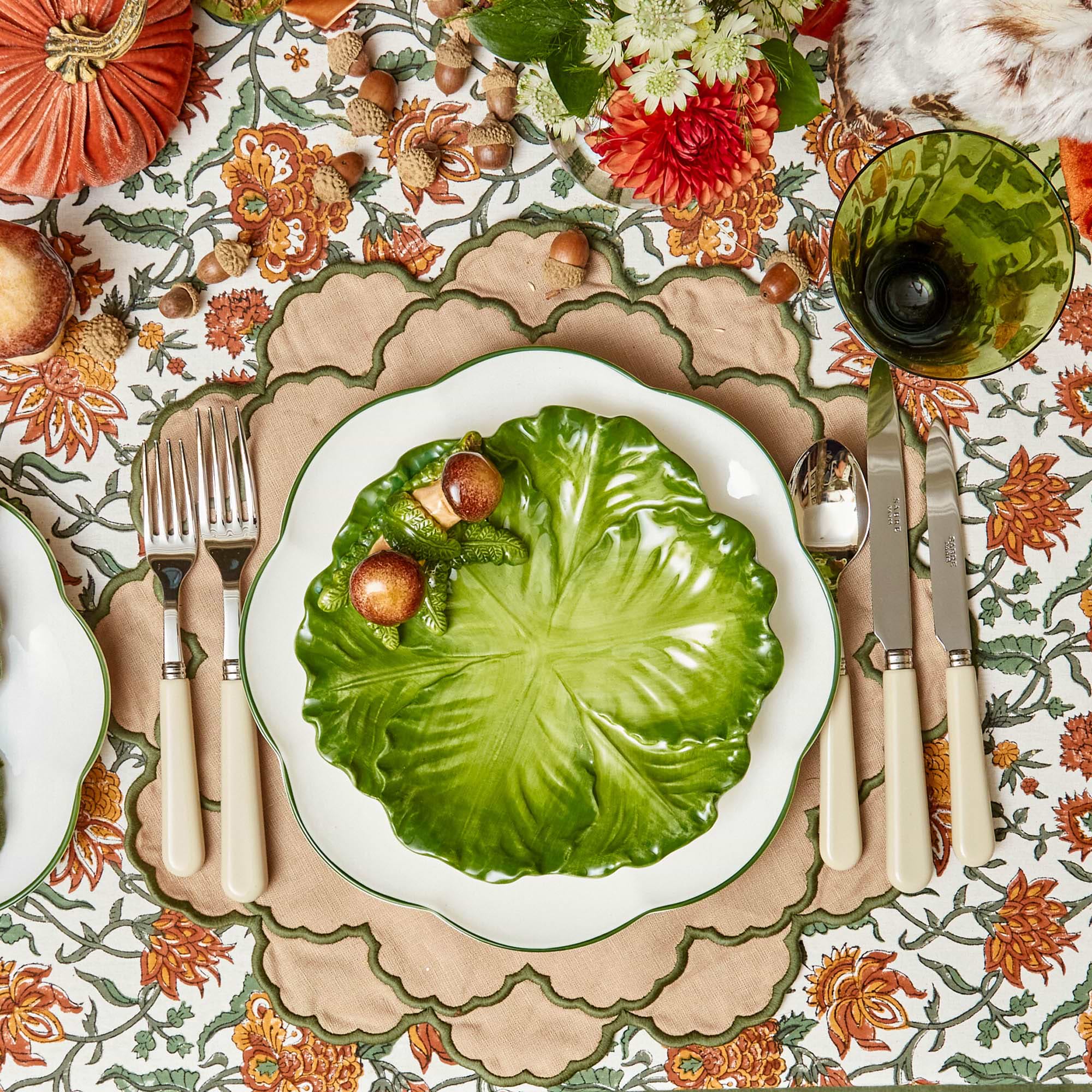 Sand & Green Lily Placemats (Set of 4)