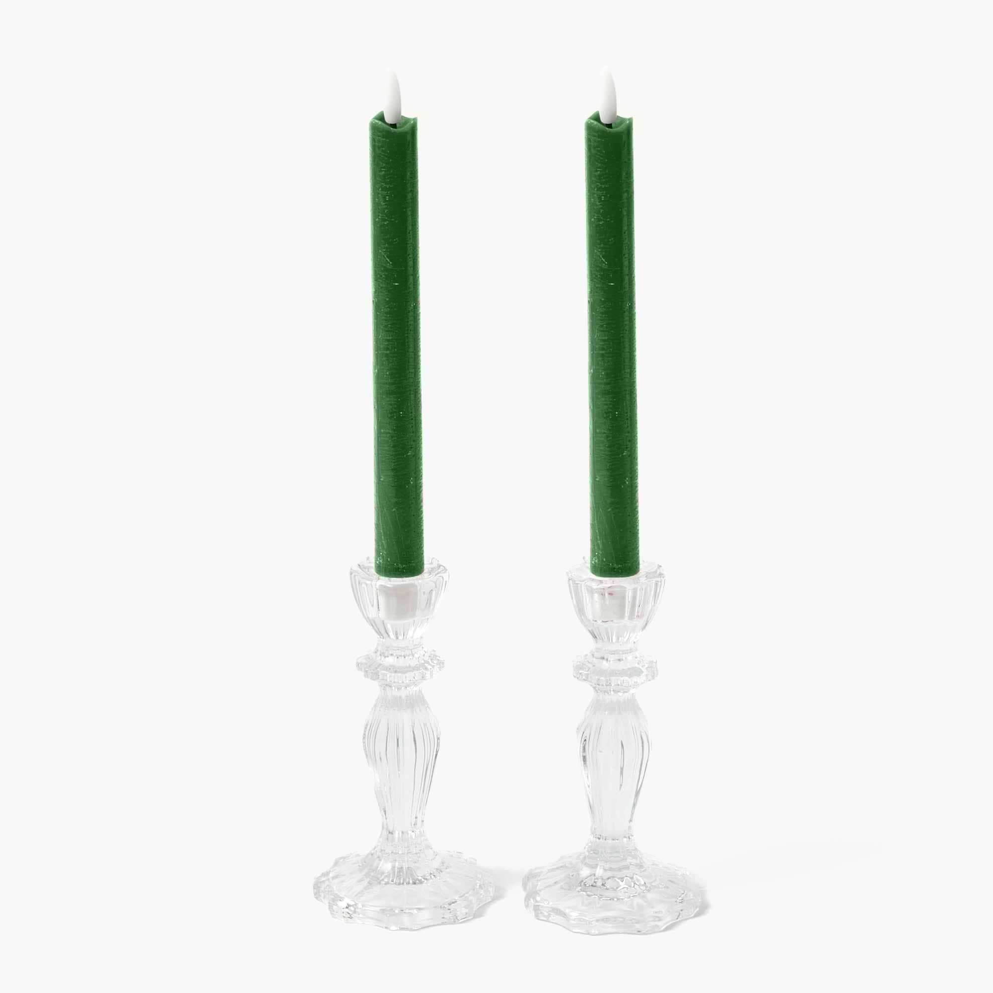 Forest Green LED Dinner Candles (Set of 6)