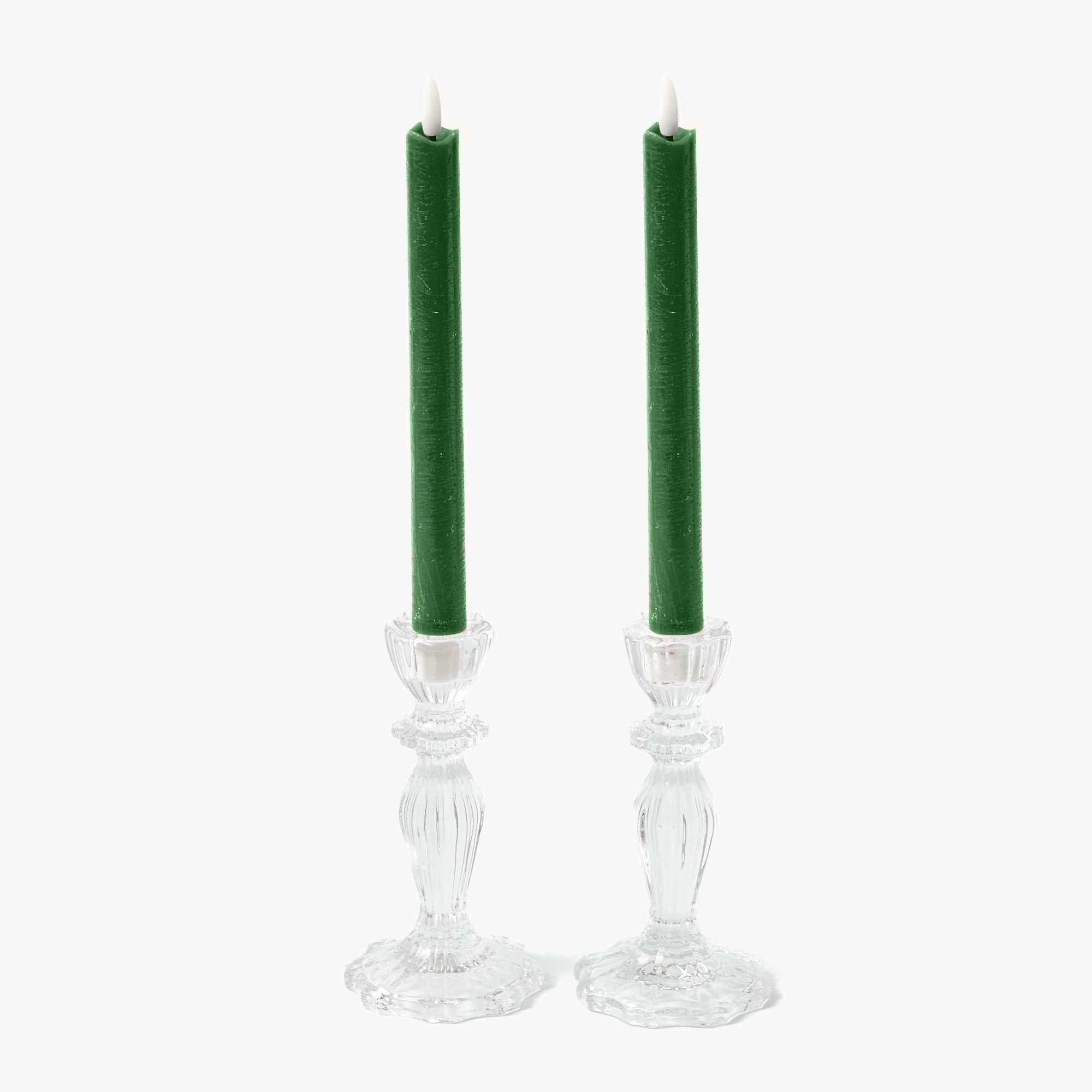 Forest Green LED Dinner Candles (Set of 6)