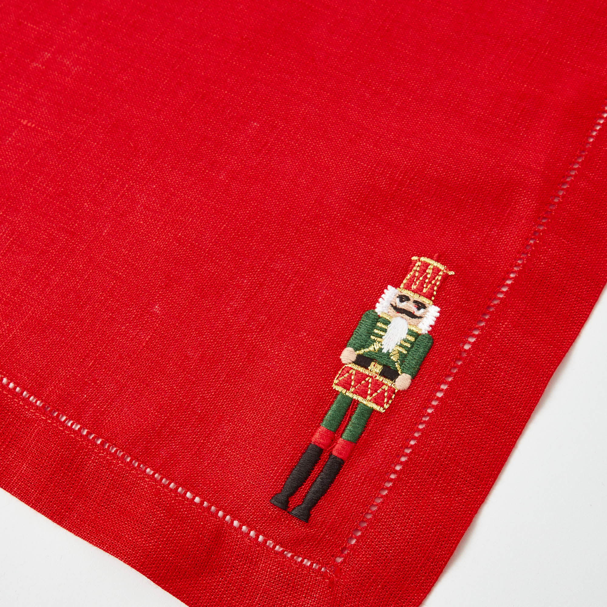 Eloise Red Linen Placemats & Nutcracker Napkins (Set of 4)