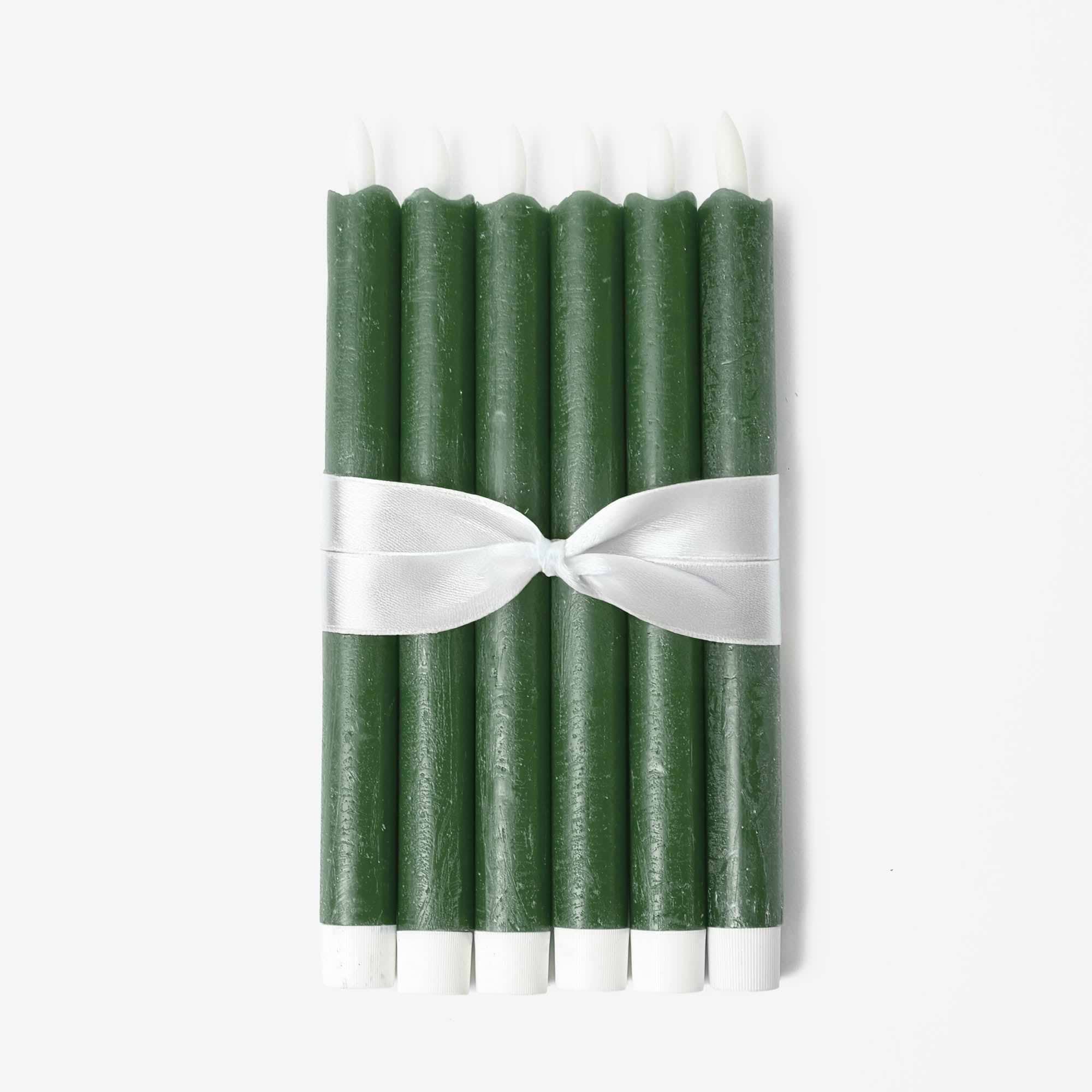 Forest Green LED Dinner Candles (Set of 6)