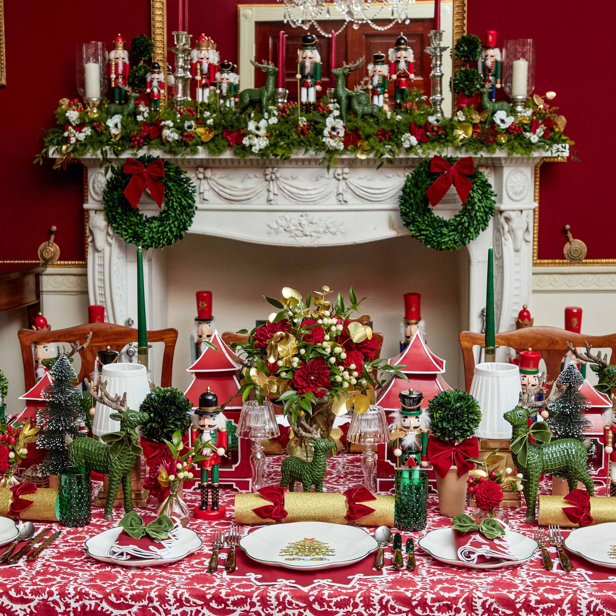 Enhance your holiday decor with the stunning beauty of our Emerald Green Hobnail Glass Set, adding a touch of tradition to your Christmas festivities.