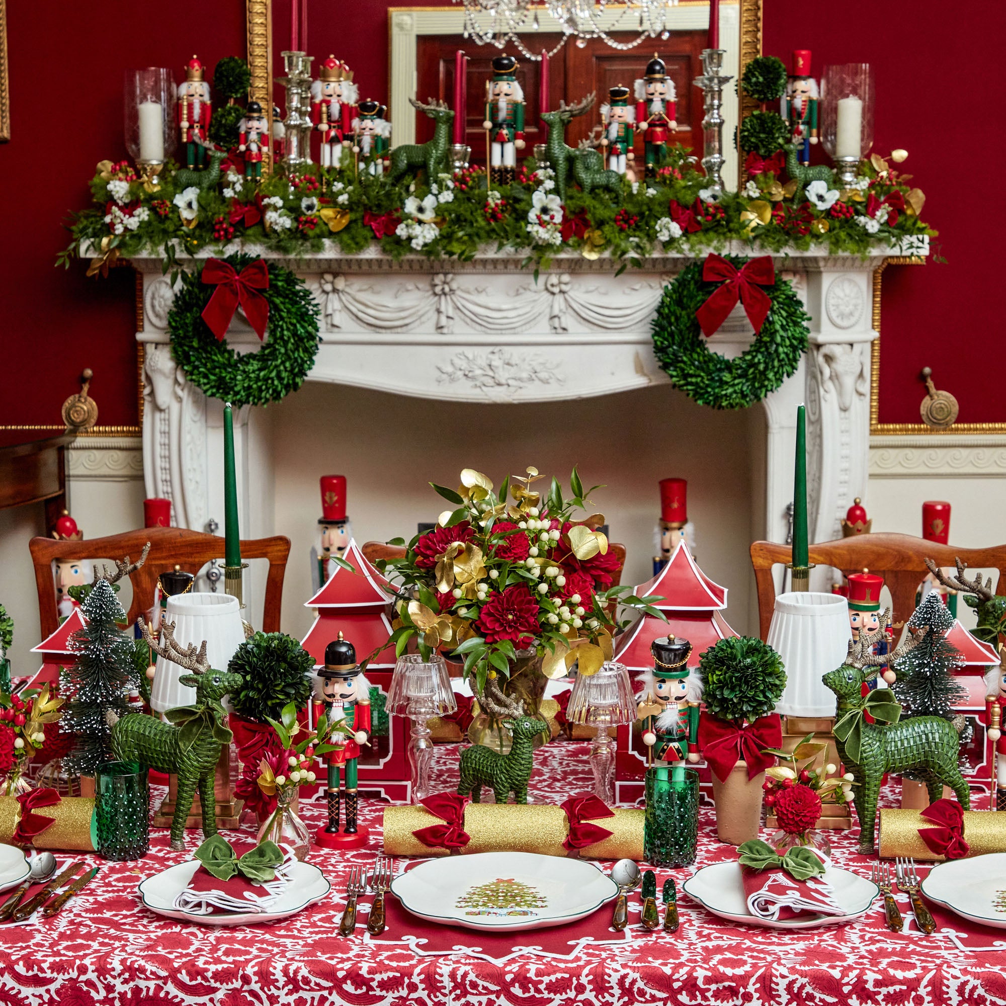 Enhance your holiday decor with the stunning beauty of our Emerald Green Hobnail Glass Set, adding a touch of tradition to your Christmas festivities.