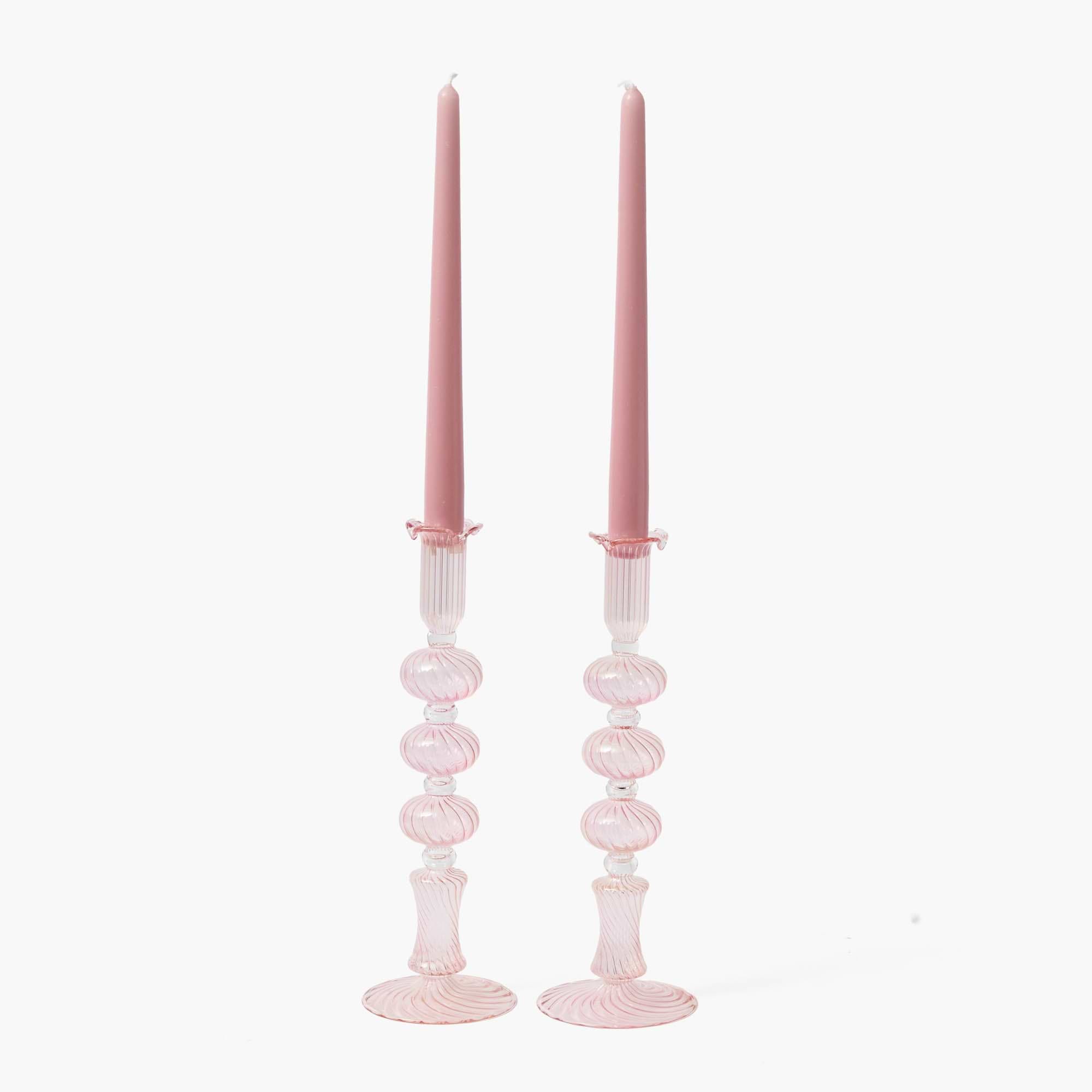 Pink Gisele Candle Holders (Pair)