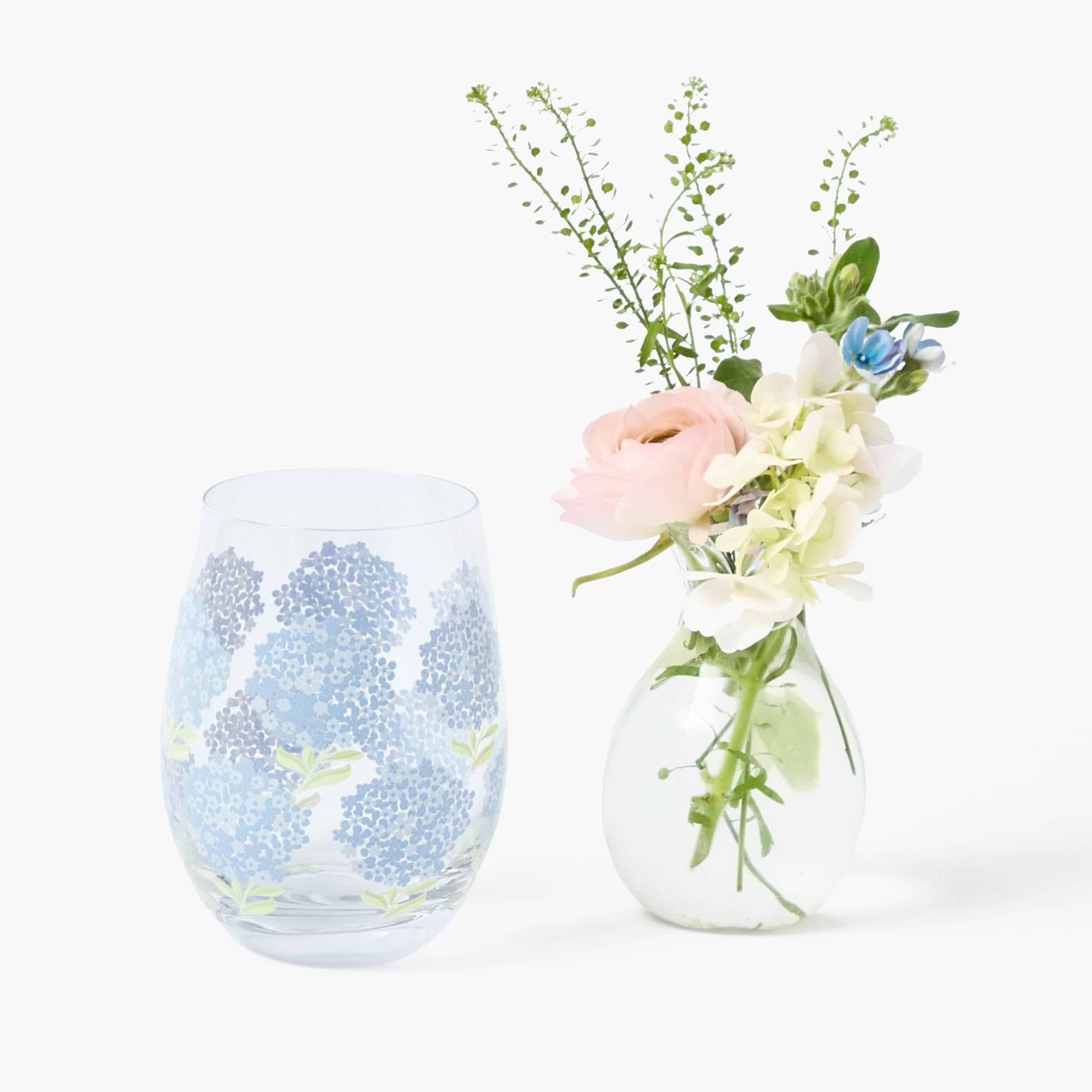 Blue Hydrangea Glasses (Set of 4)