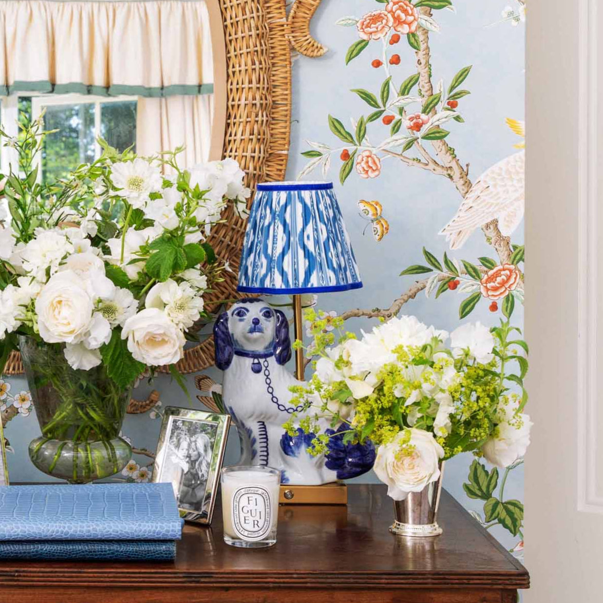 Cobalt Ikat Lampshade (18cm)