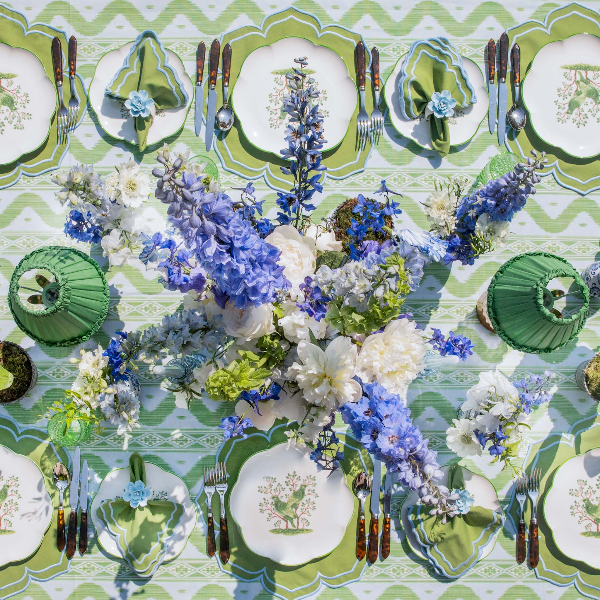 Fleur Green Placemats & Napkins (Set of 4)