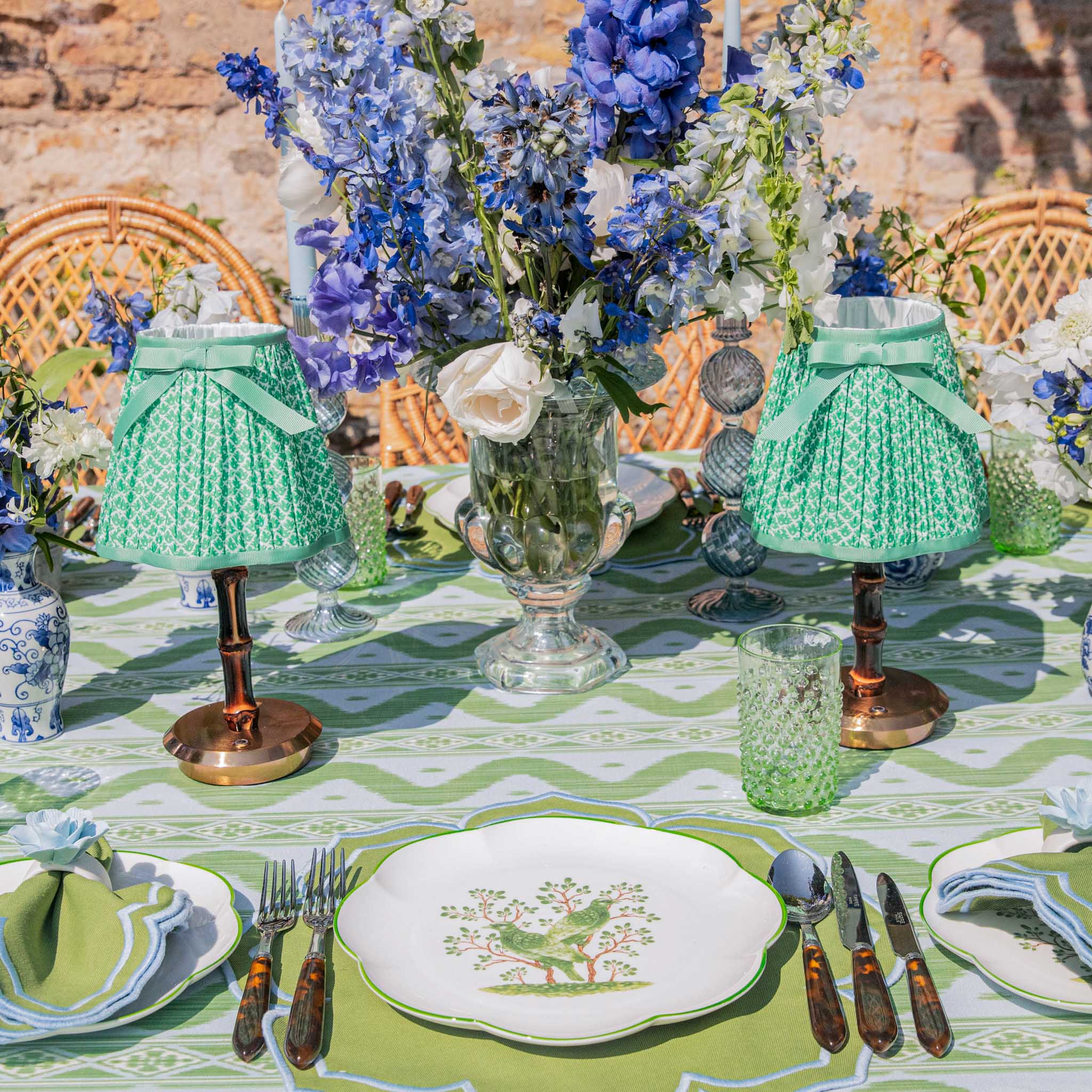 Emerald Hobnail Glasses (Set of 6)