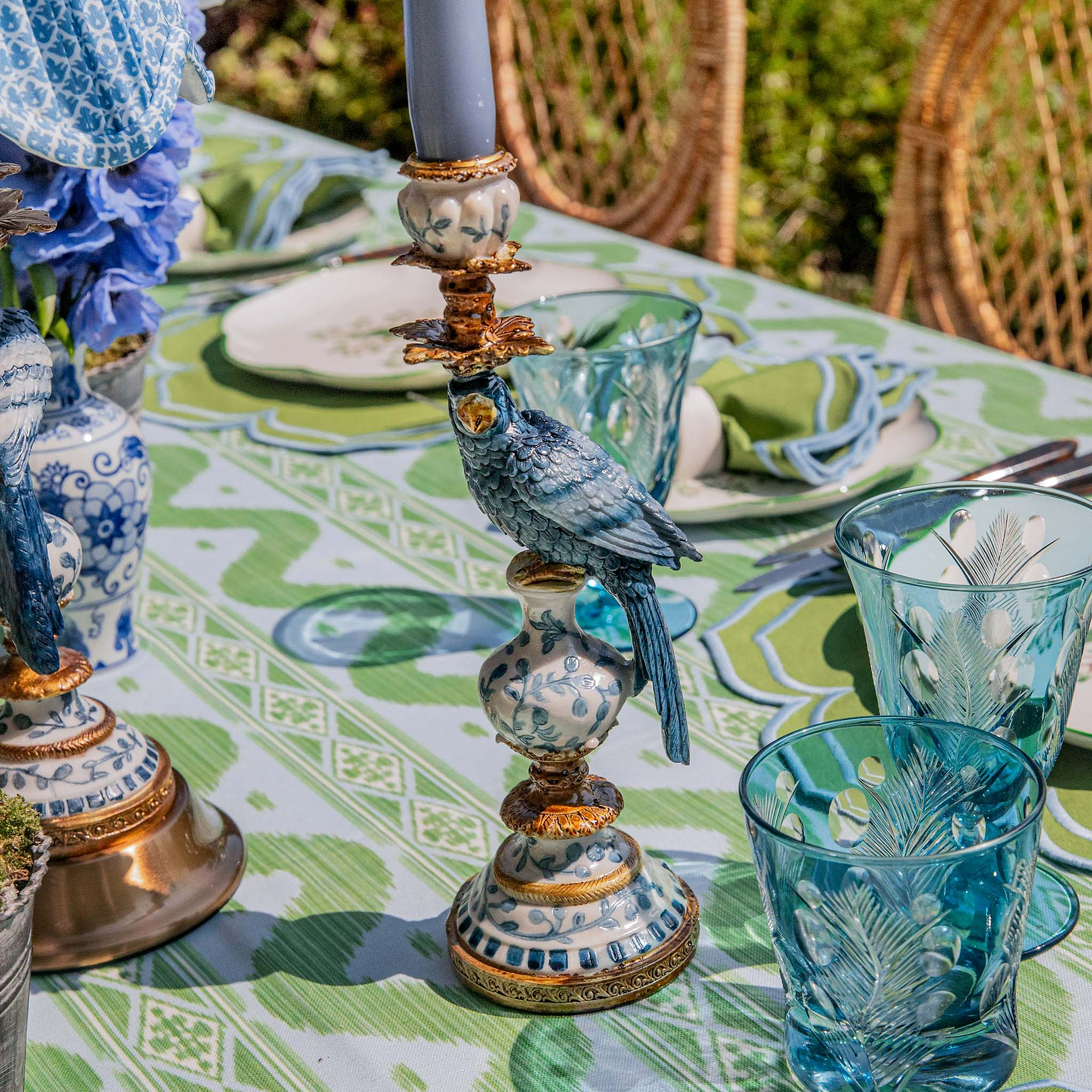 Blue Palm Glassware (Set of 8)