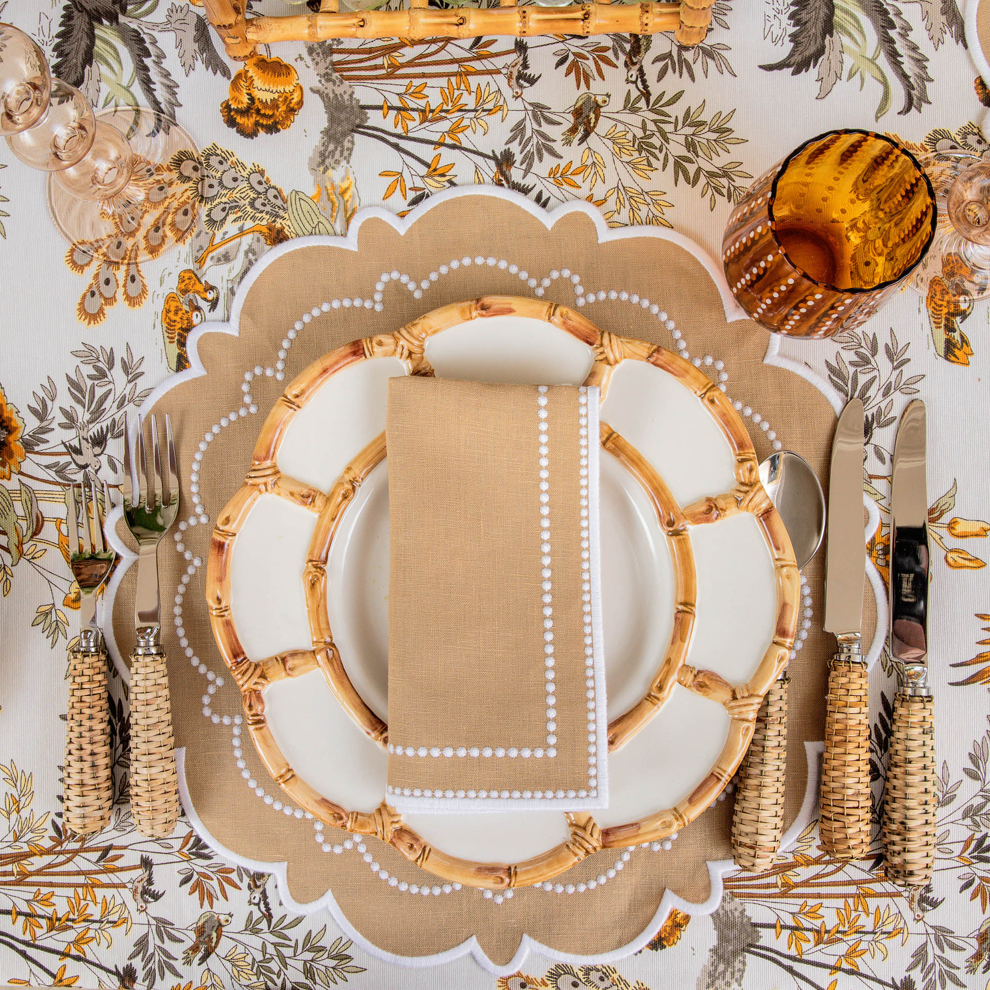 Petal Bamboo Ceramic Dinner Plate