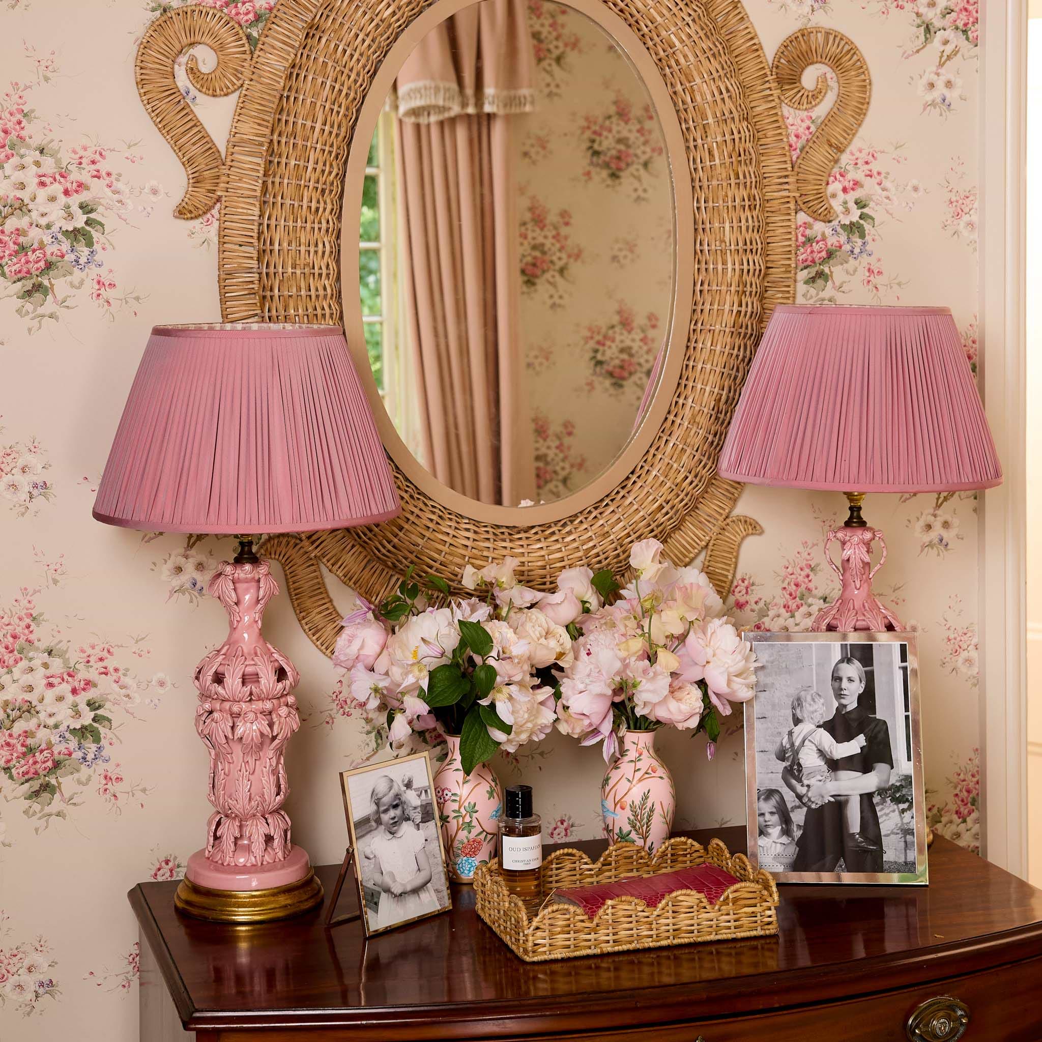 Pink Chinoiserie Tole Vases (Set of 3)