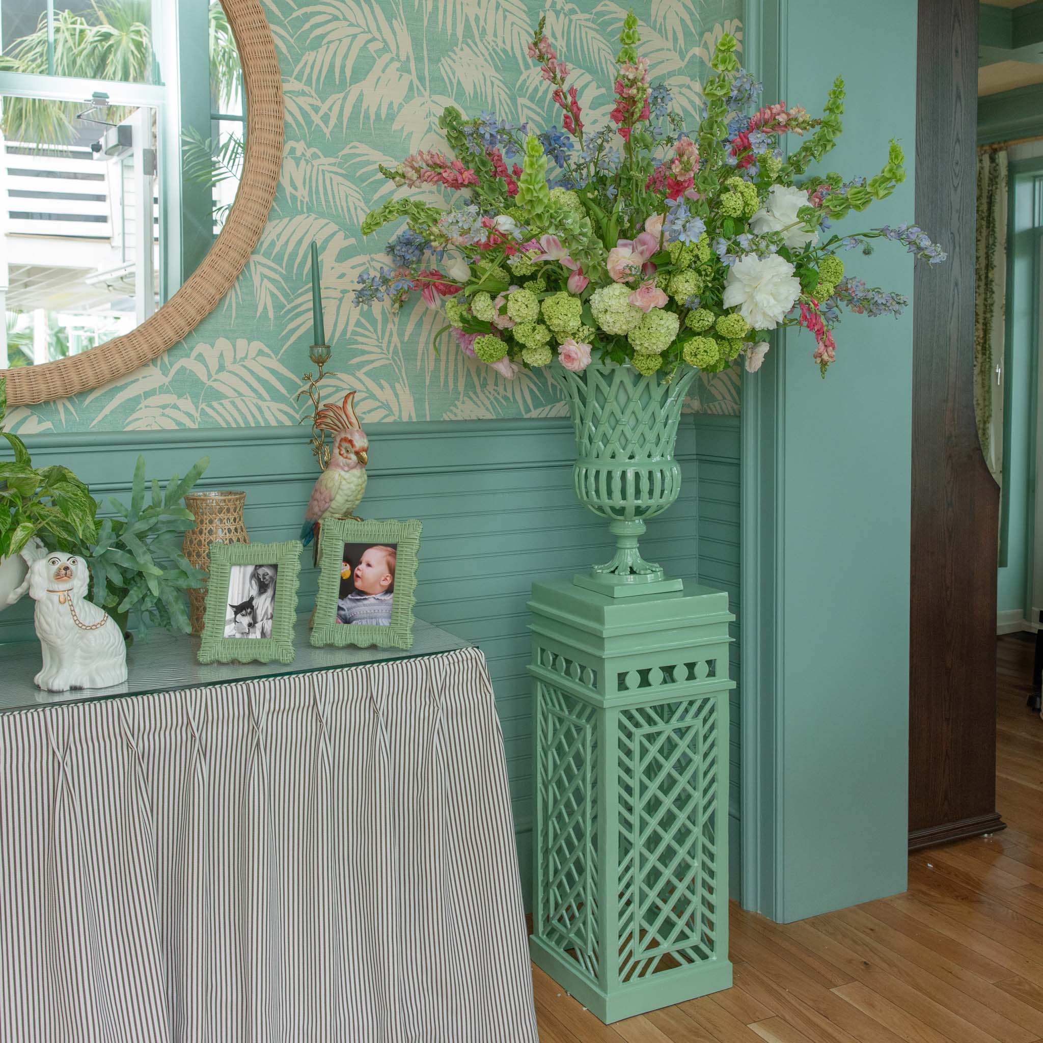 Adelaide Soft Green Lattice Urn