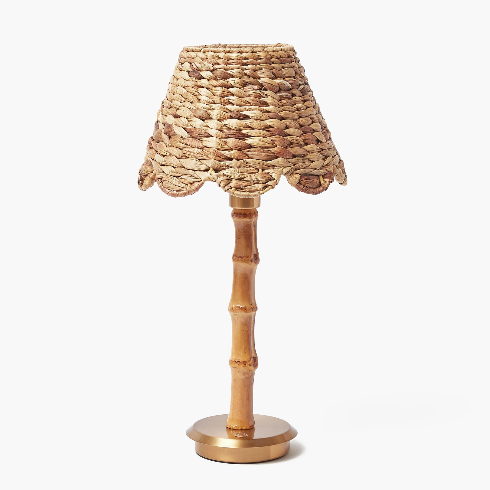 Rechargeable Bamboo Lamp with Natural Seagrass Shade