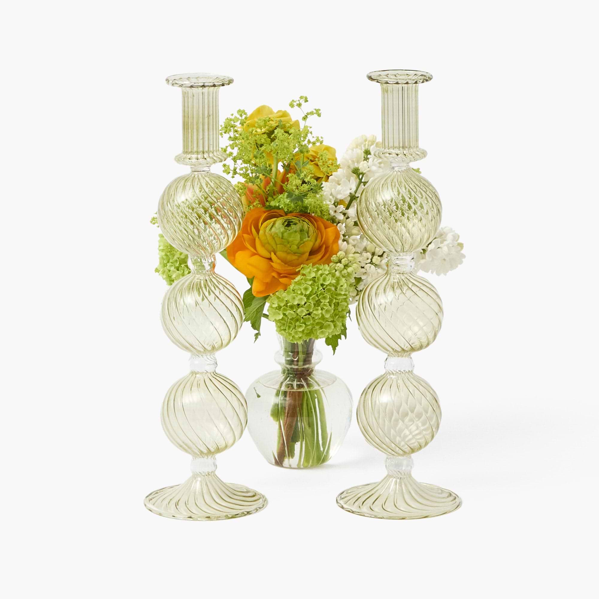 Olive Camille Candle Holders (Pair)