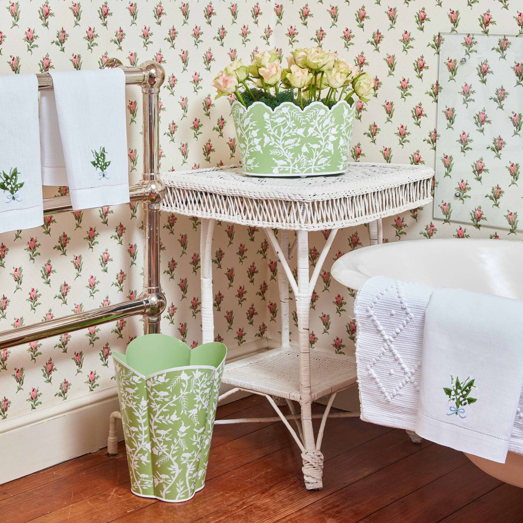 Lily of the Valley Linen Hand Towel - Mrs. Alice