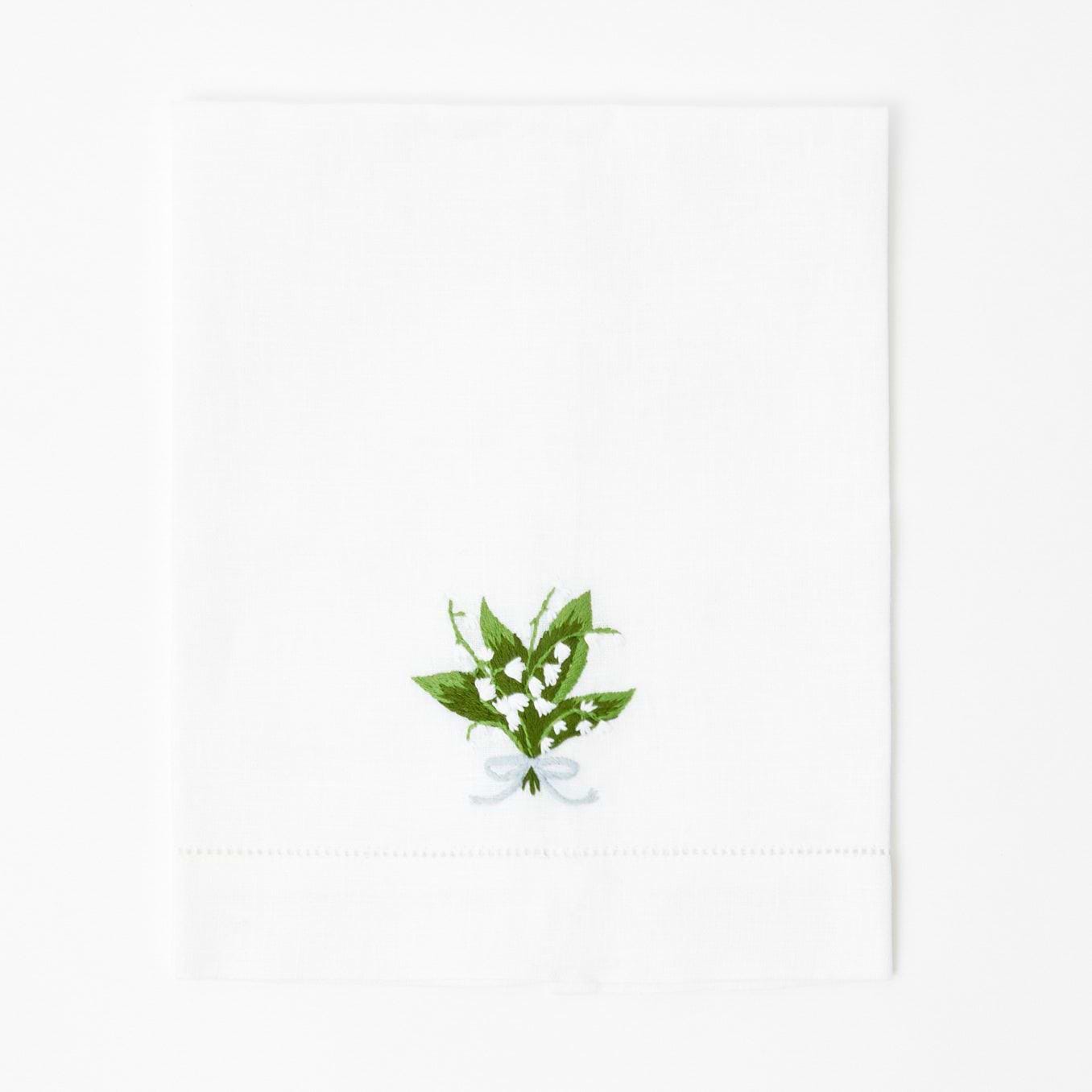 Lily of the Valley Linen Hand Towel - Mrs. Alice
