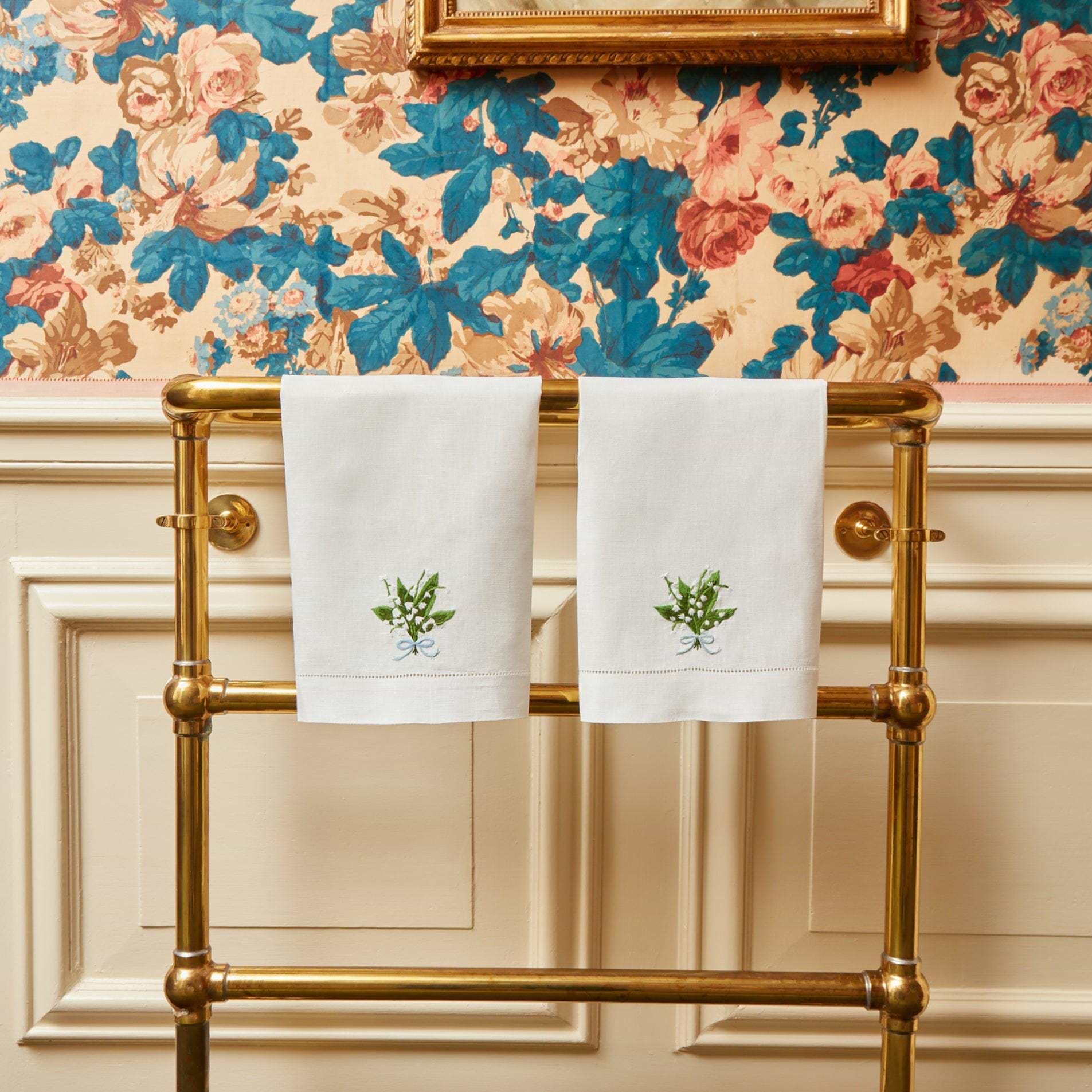 Lily of the Valley Linen Hand Towel - Mrs. Alice