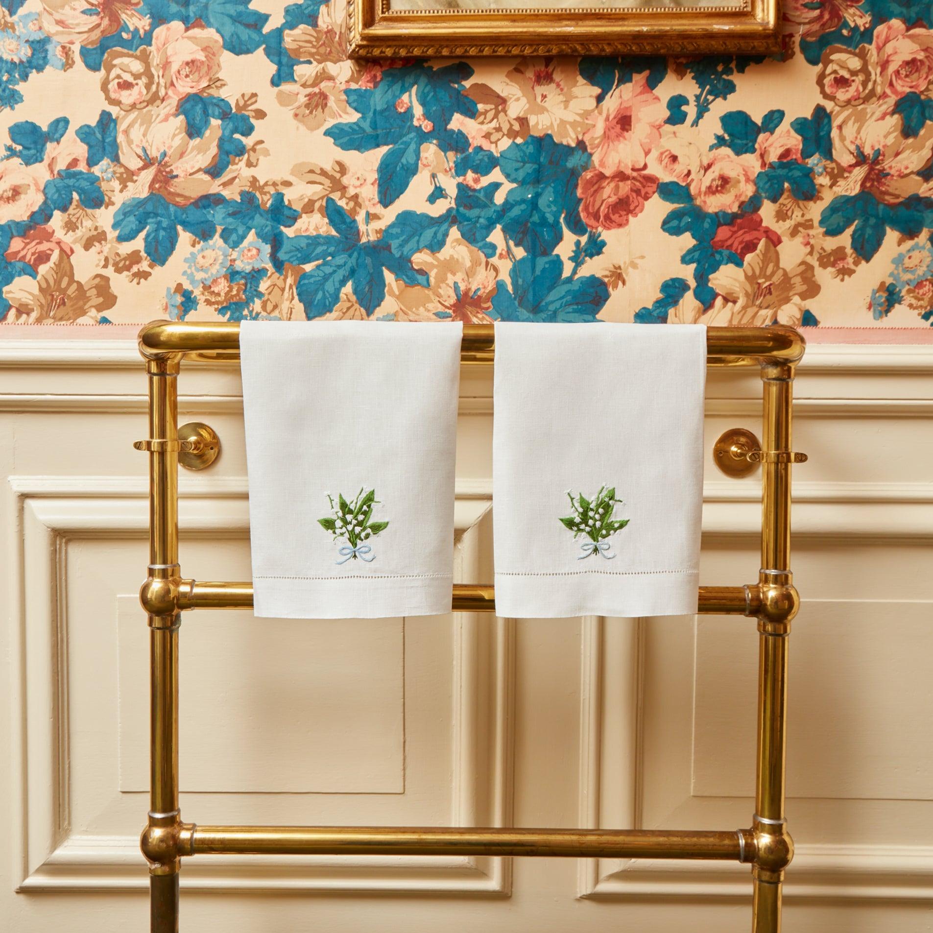 Lily of the Valley Linen Hand Towel - Mrs. Alice
