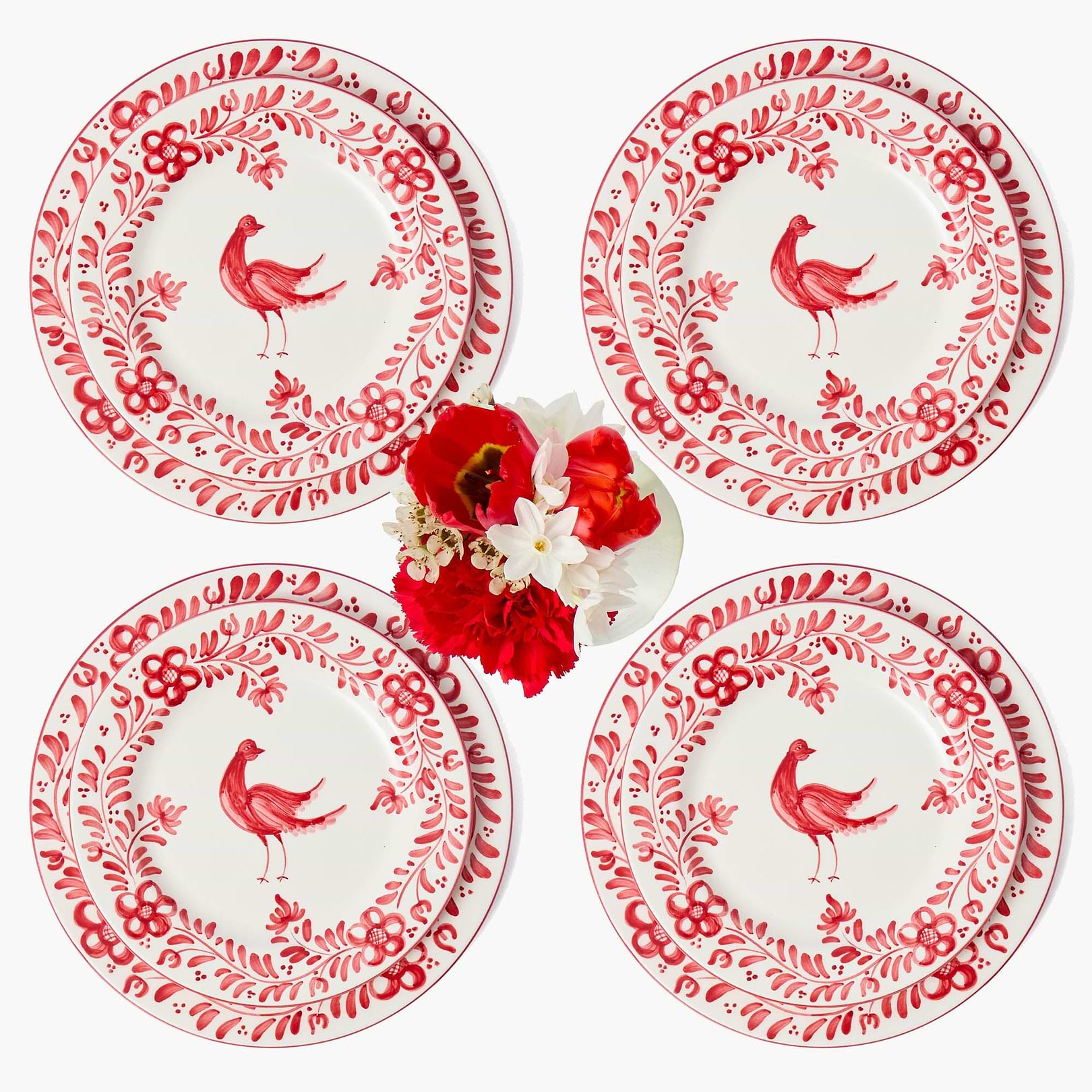 Martha Red Dinner & Starter Plates (Set of 8)