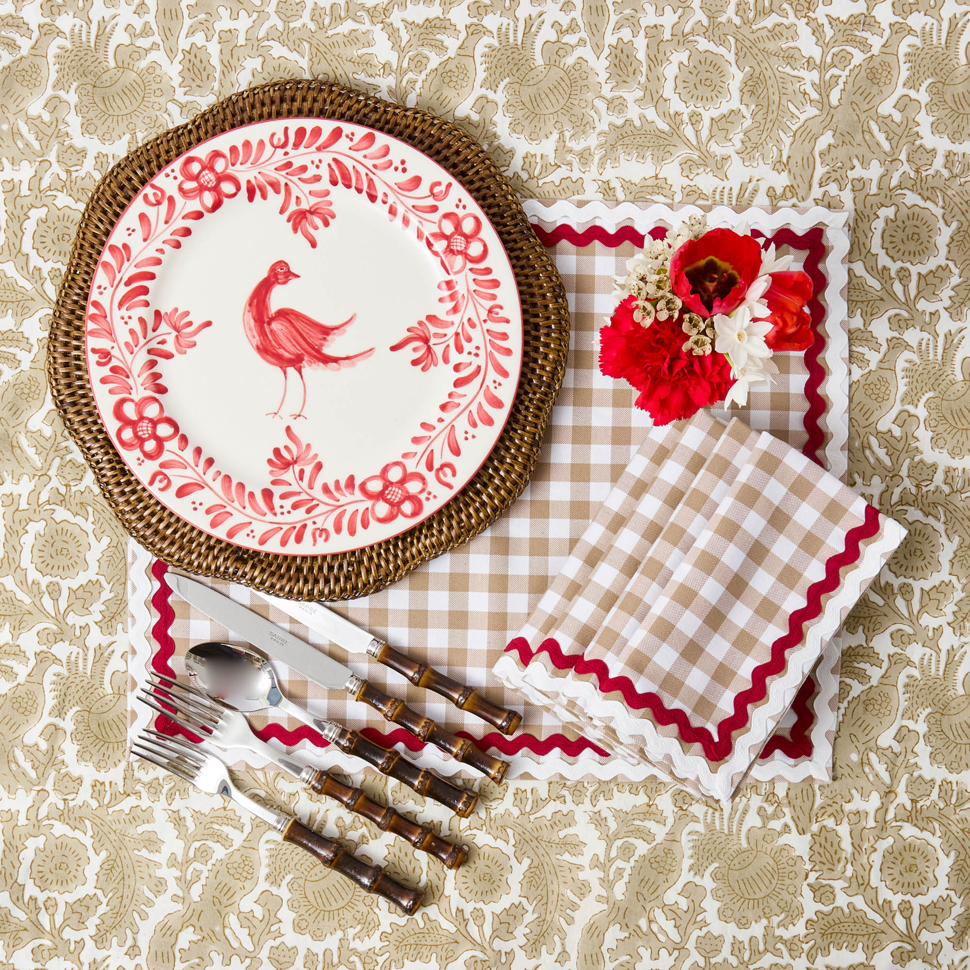 Martha Red Dinner Plate