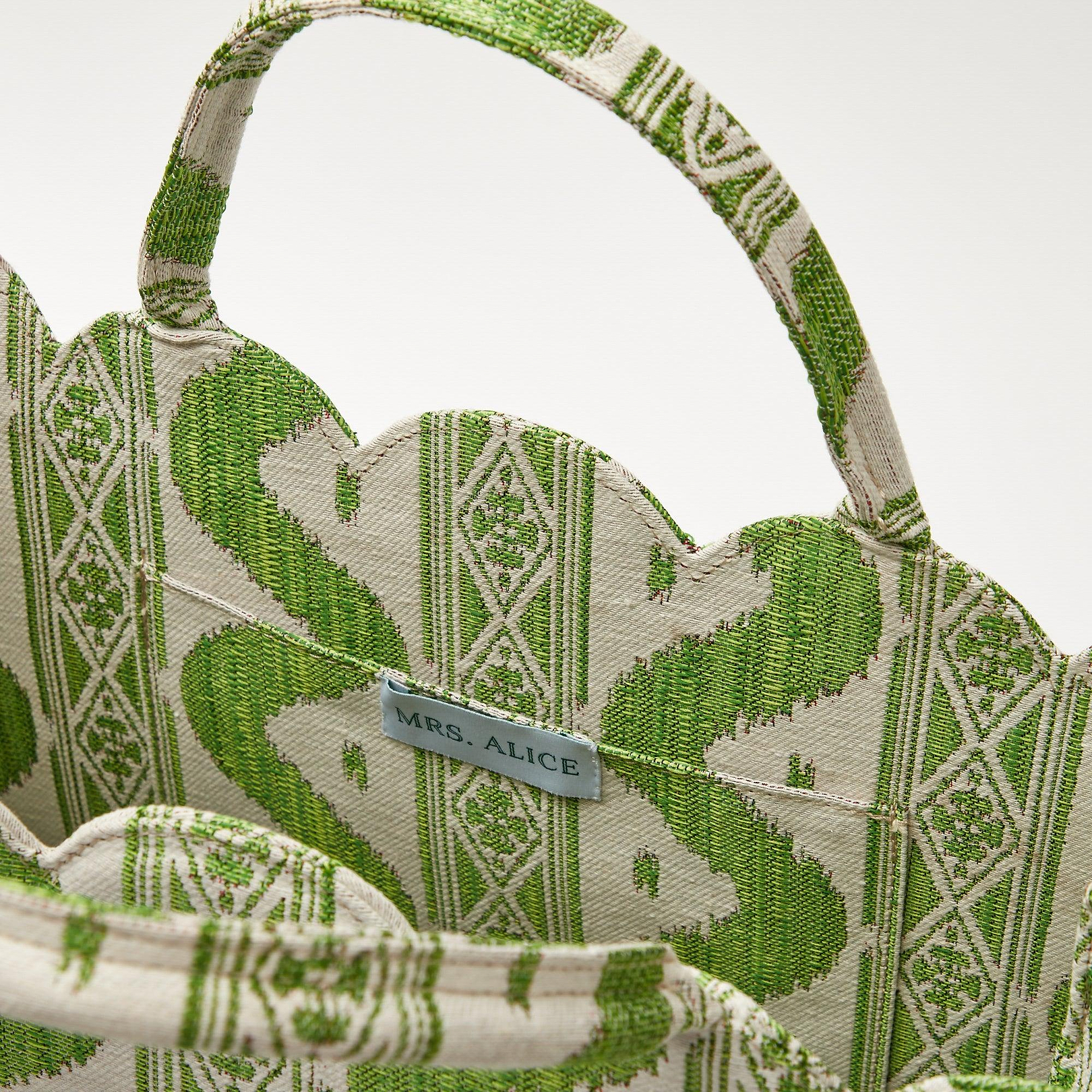 Mrs. Alice Tote Bag (Green Ikat)