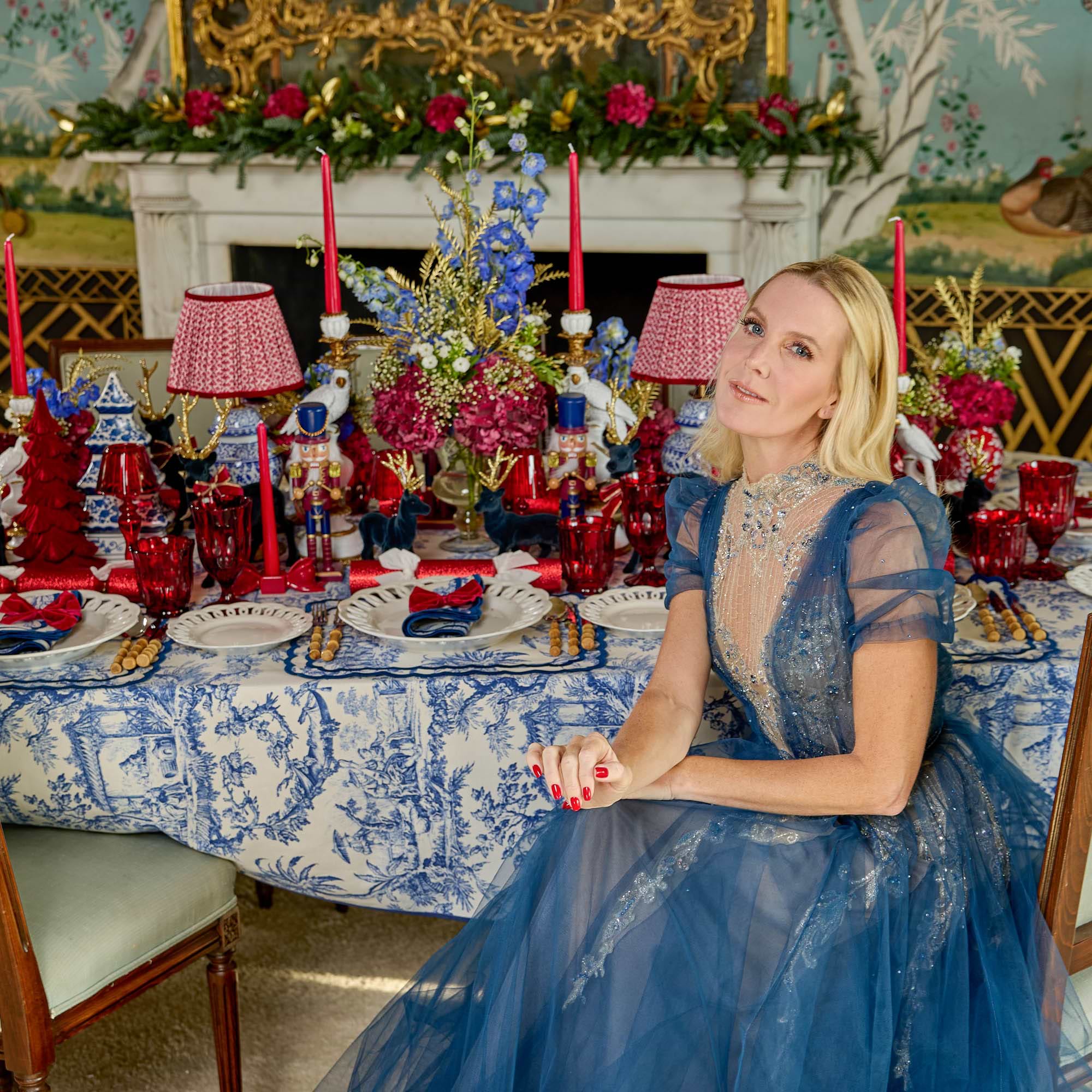 Isla Blue Toile Placemats & Napkins (Set of 4)