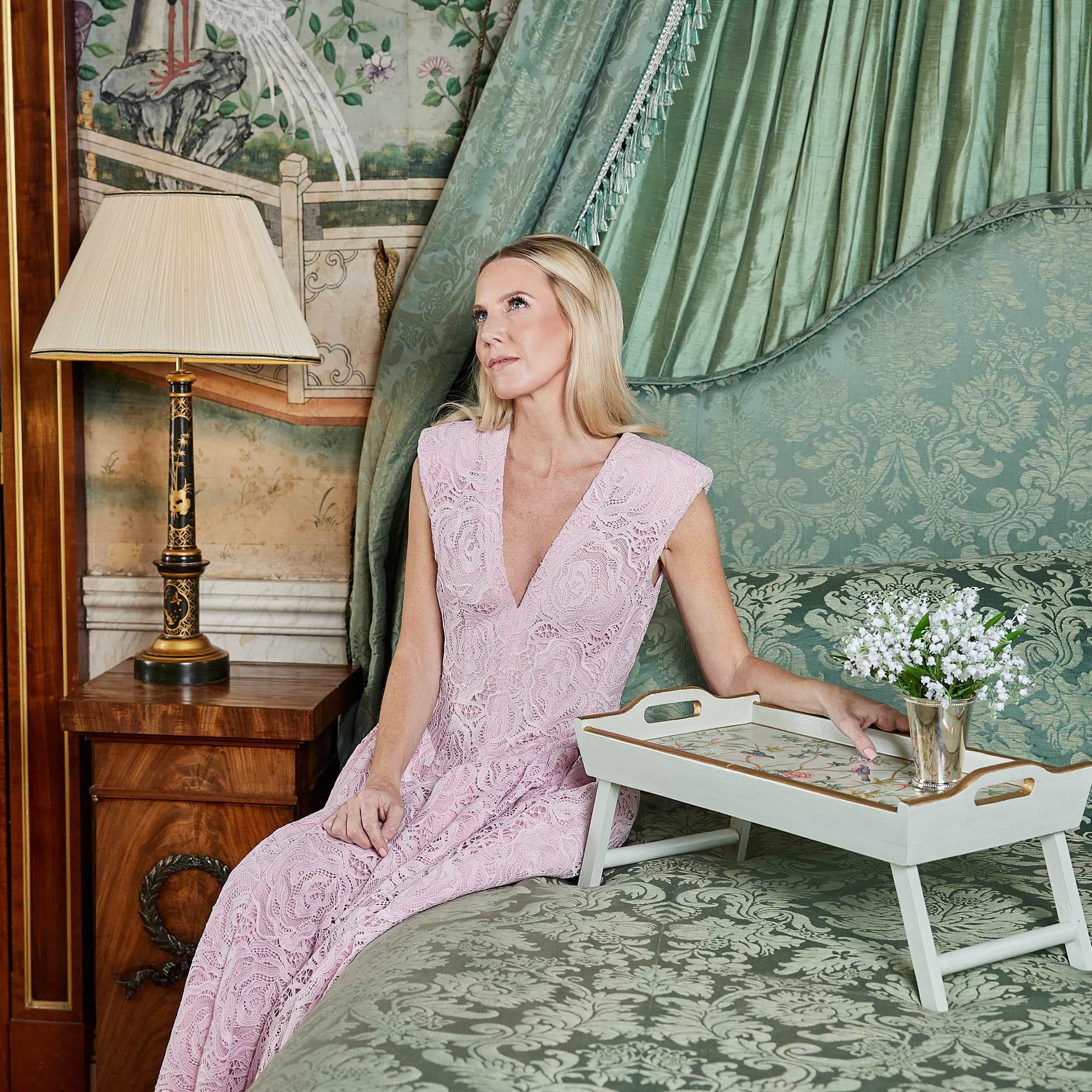 Green Chinoiserie Folding Tray