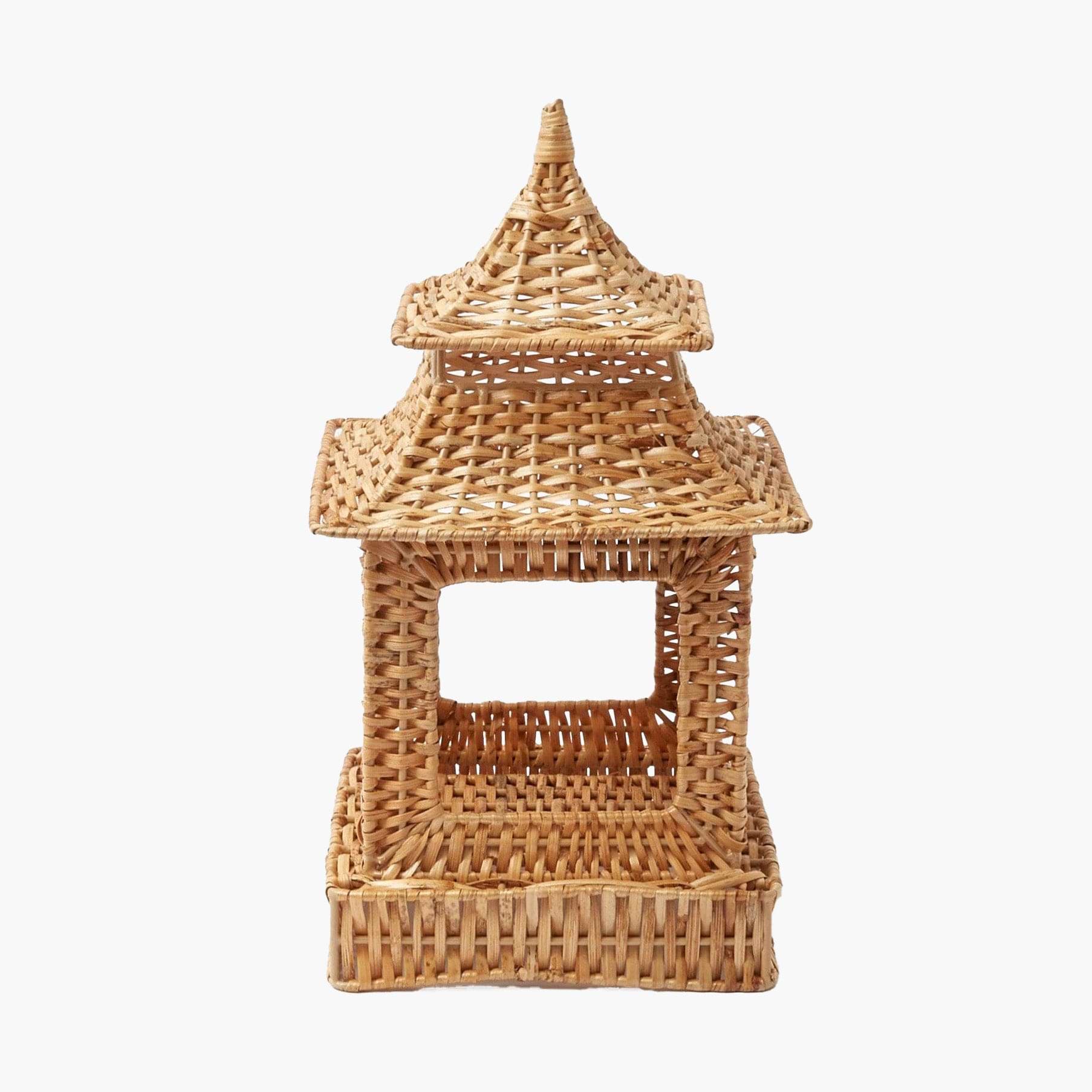 Natural Rattan Pagoda Lantern: A rustic lighting accent for ambiance.