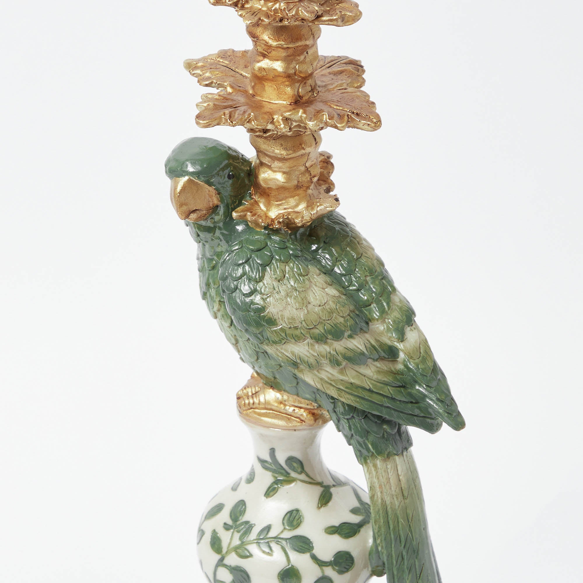 Olive Parrot Lamp with Olive Ikat Shade (30cm)
