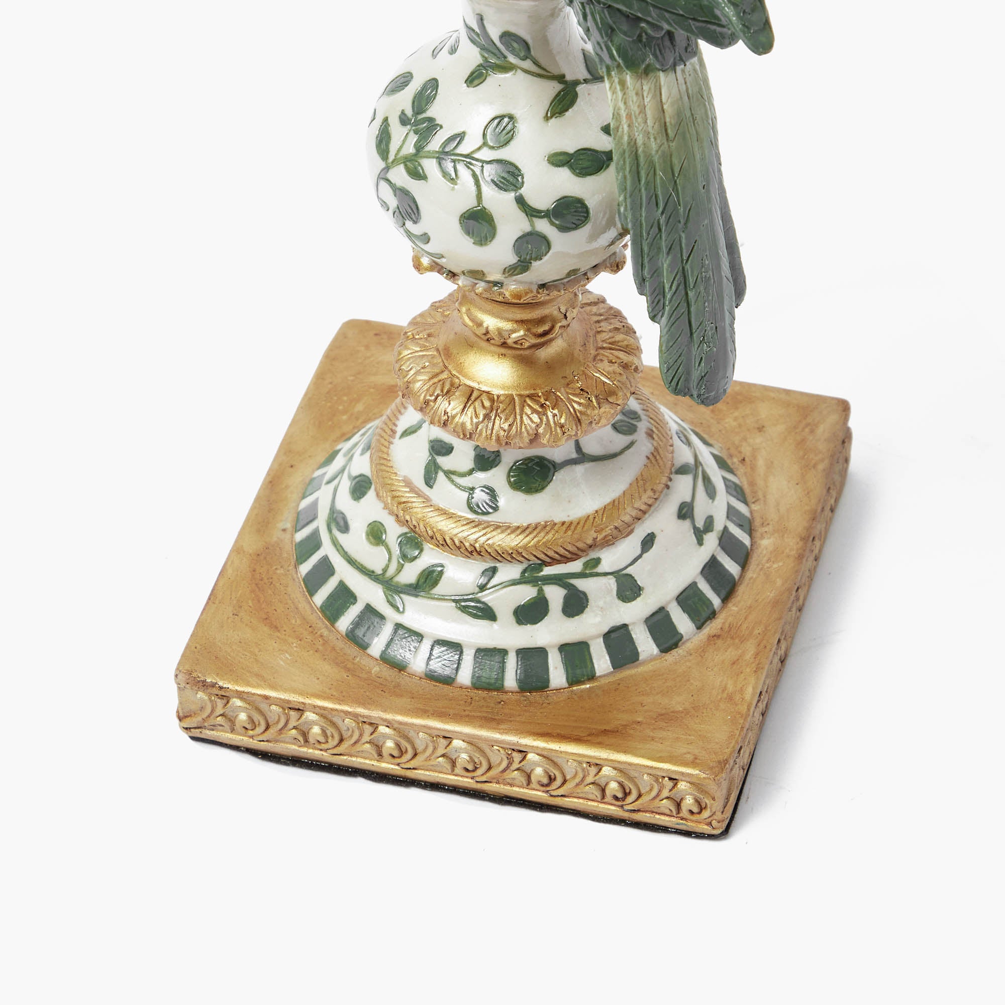 Olive Parrot Lamp with Olive Ikat Shade (30cm)