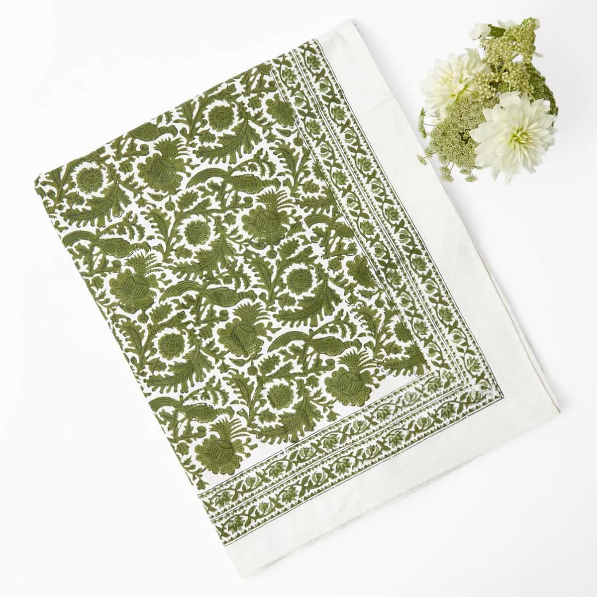 Olive Pheasant Tablecloth