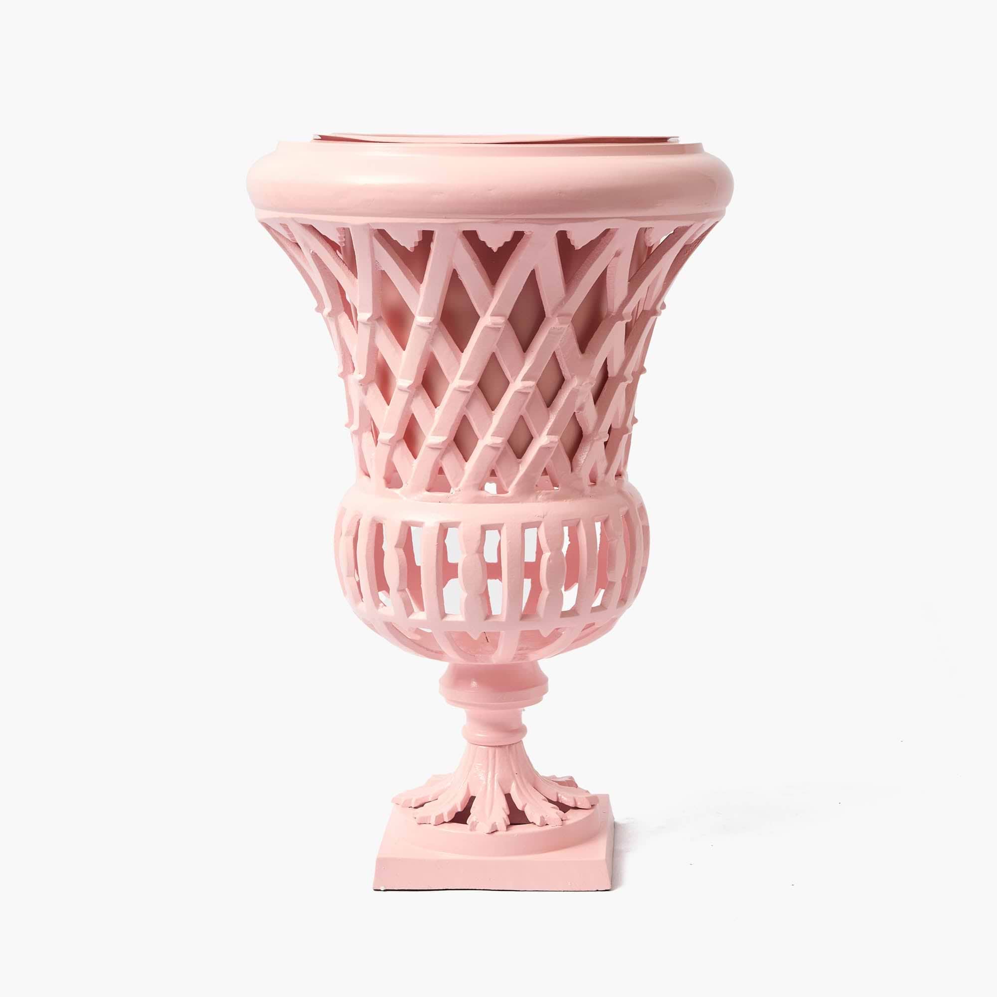 Adelaide Pink Lattice Urn & Pedestal