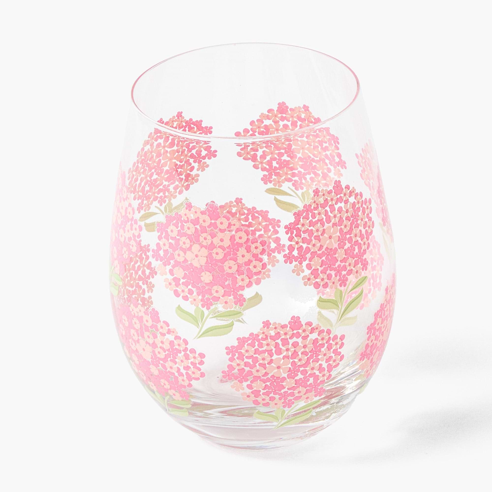 Pink Hydrangea Glasses (Set of 4)