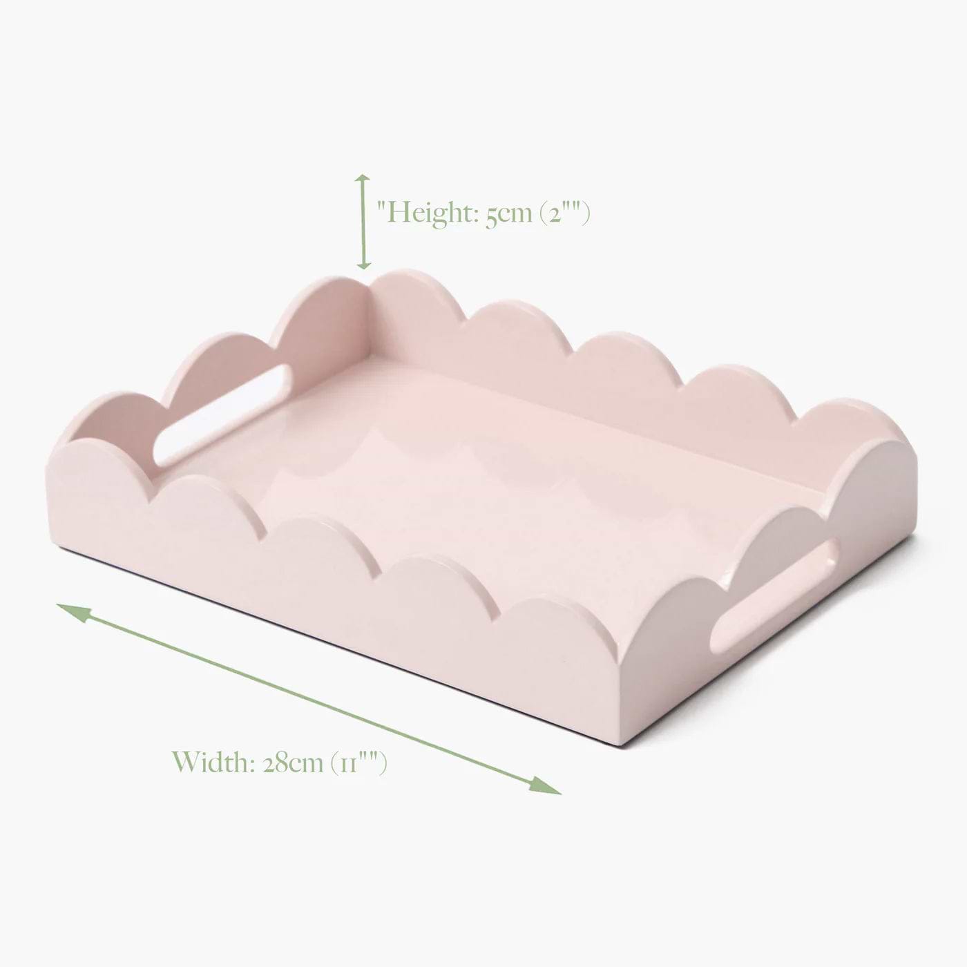 Soft Pink Small Scalloped Lacquer Tray