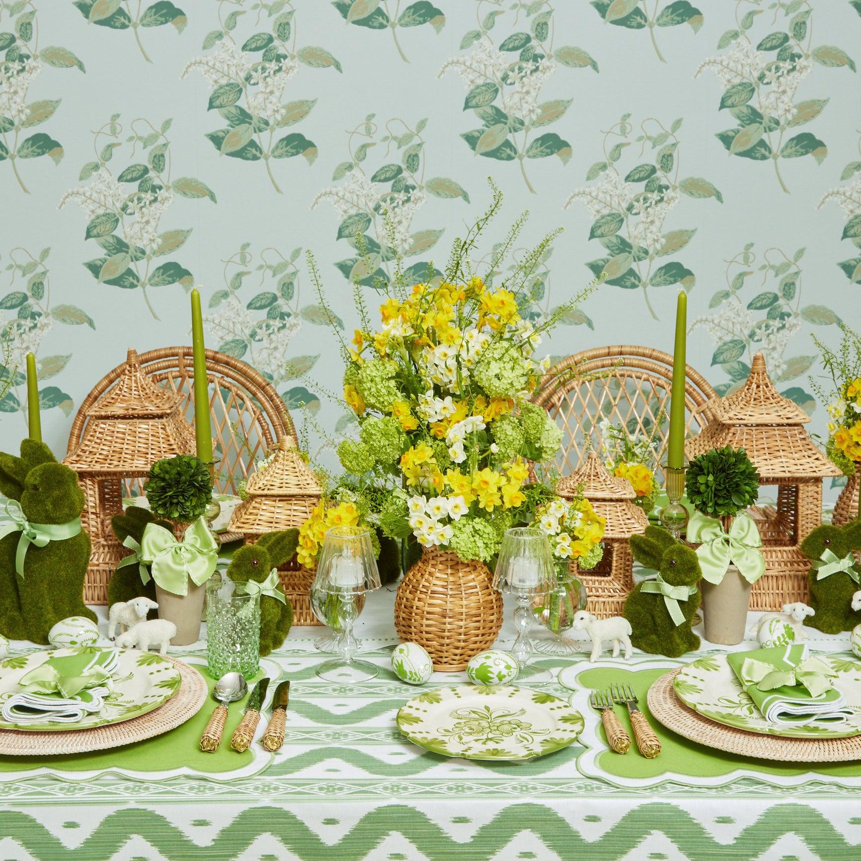 Potted Boxwood Ball with Green Bow (Pair) - Mrs. Alice