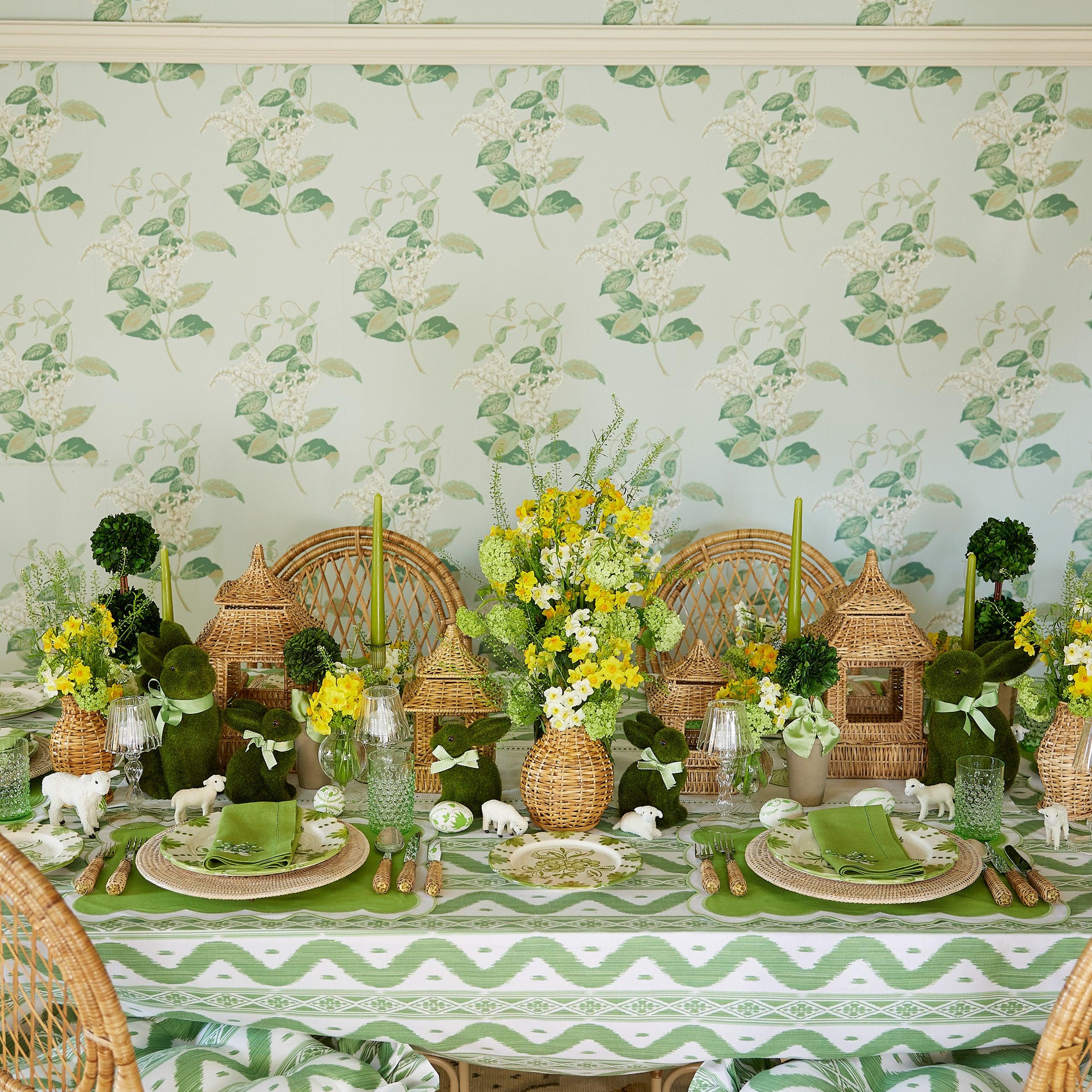 Potted Boxwood Ball with Green Bow (Pair) - Mrs. Alice
