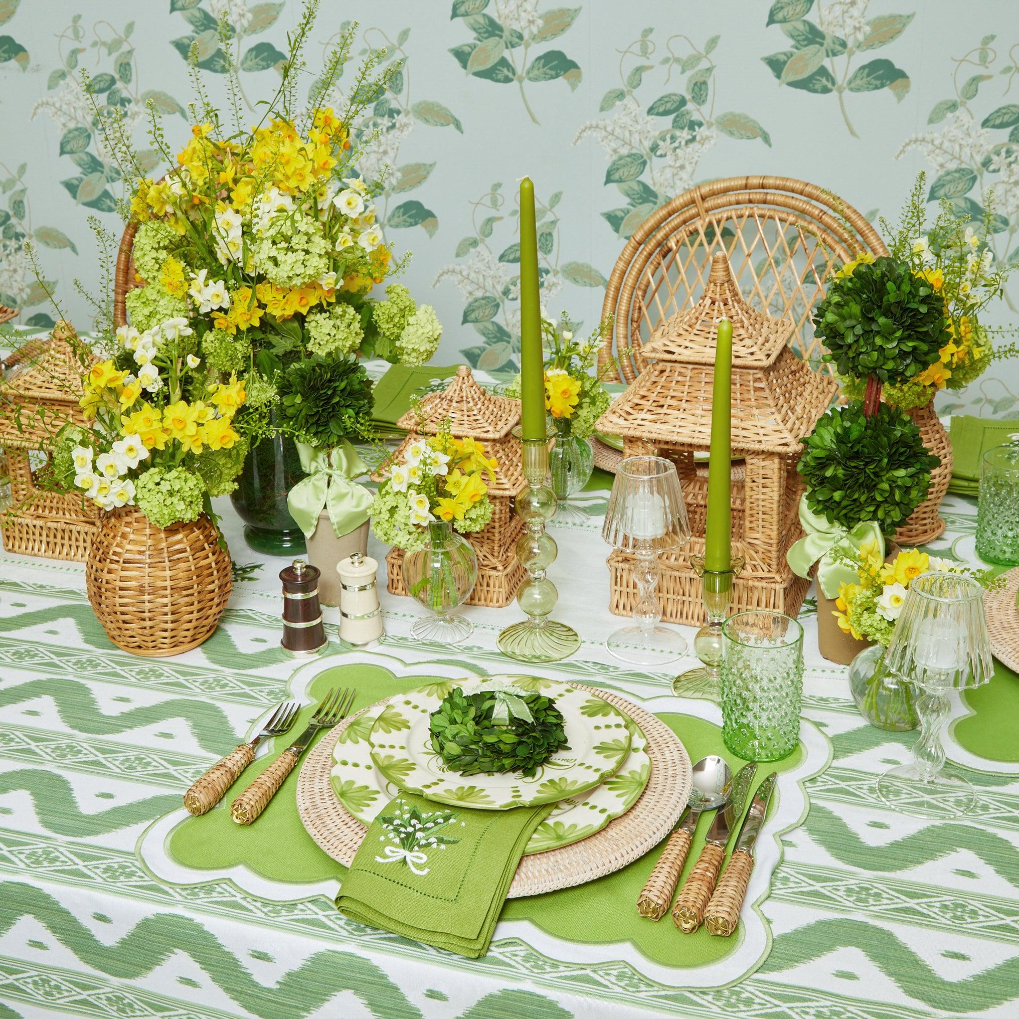 Potted Boxwood Ball with Green Bow (Pair) - Mrs. Alice